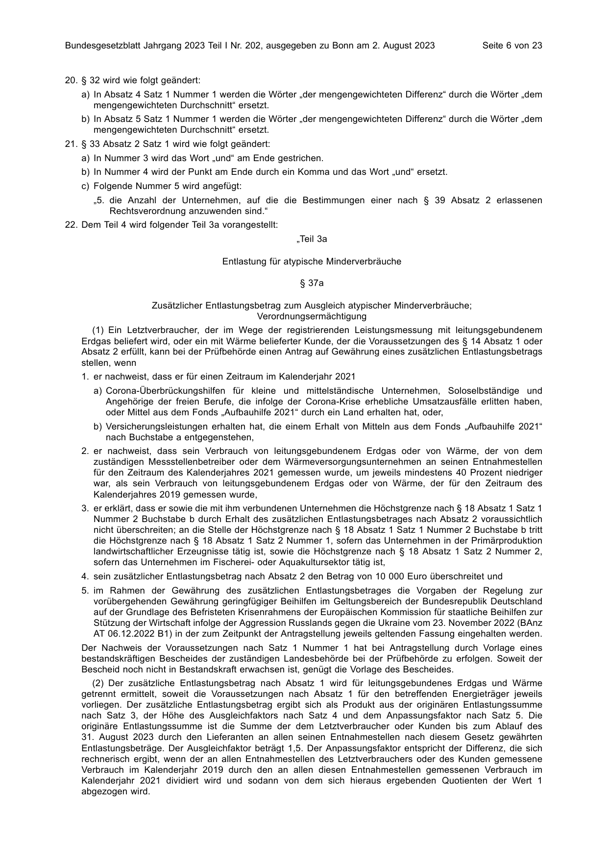 BGBl. 2023, Seite 6 — Originalseite als Abbildung