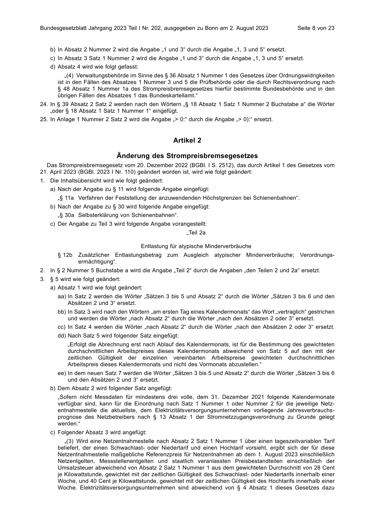 BGBl. 2023, Seite 8 — Originalseite als Abbildung
