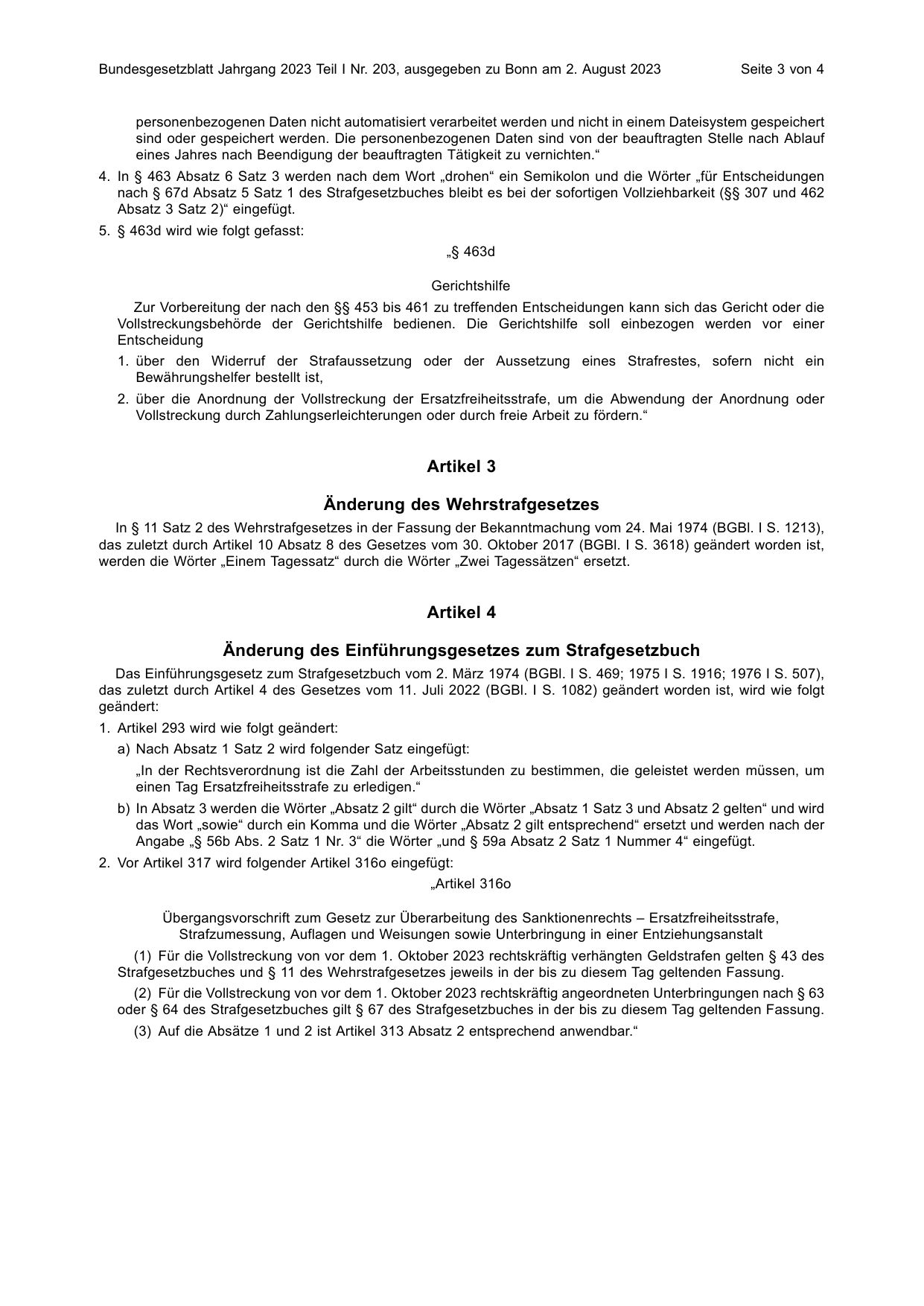 BGBl. 2023, Seite 3 — Originalseite als Abbildung
