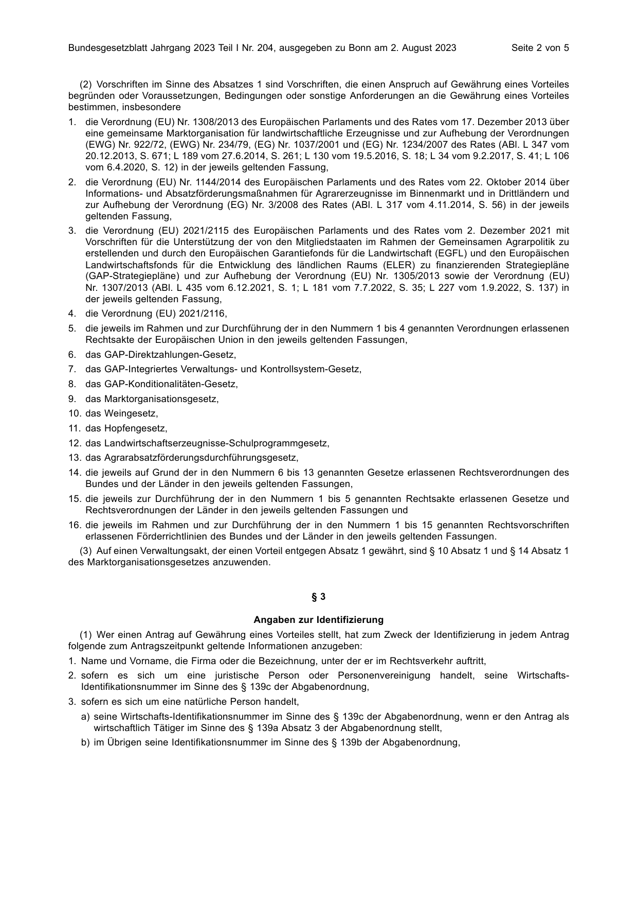 BGBl. 2023, Seite 2 — Originalseite als Abbildung