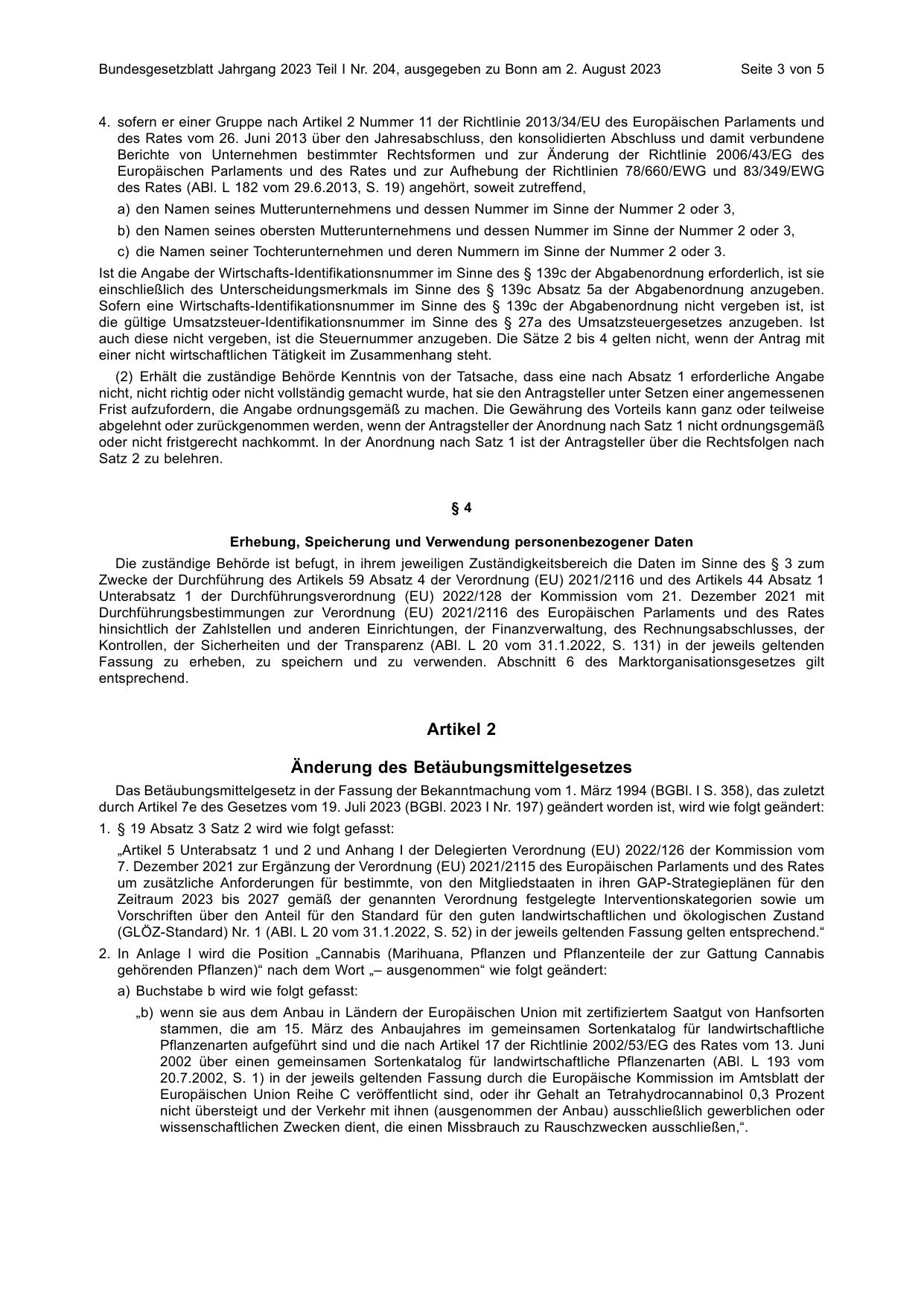 BGBl. 2023, Seite 3 — Originalseite als Abbildung
