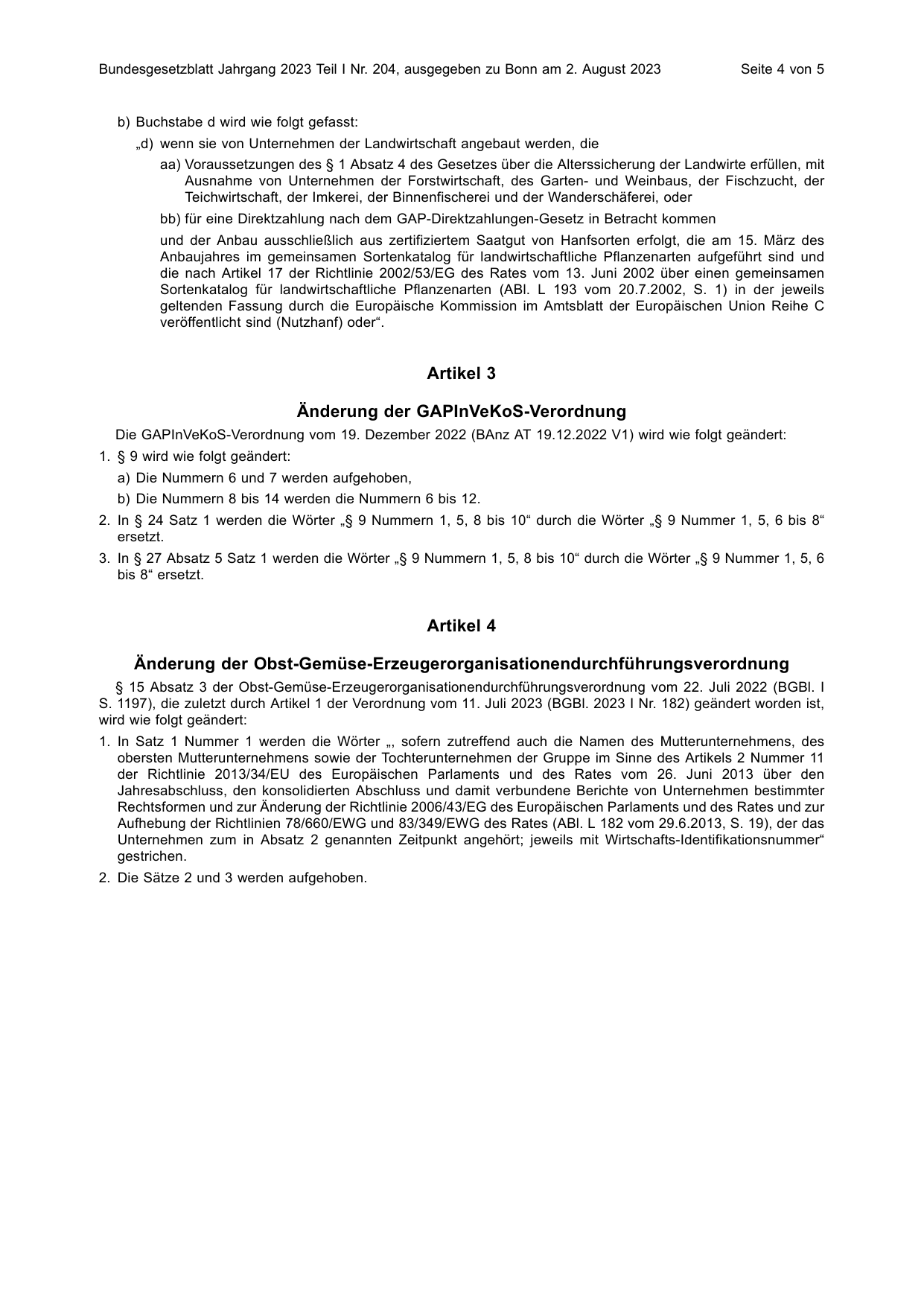 BGBl. 2023, Seite 4 — Originalseite als Abbildung