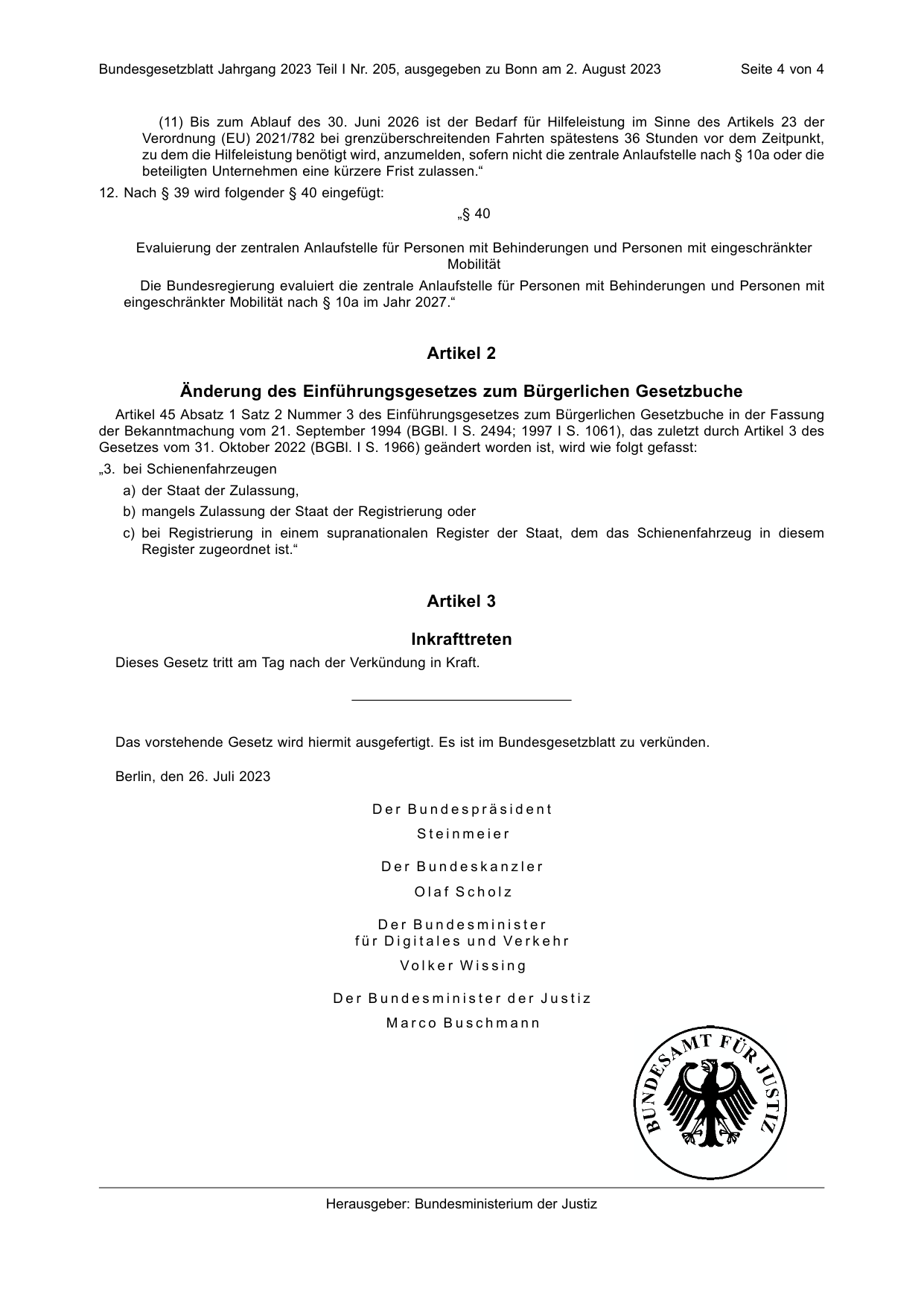 BGBl. 2023, Seite 4 — Originalseite als Abbildung