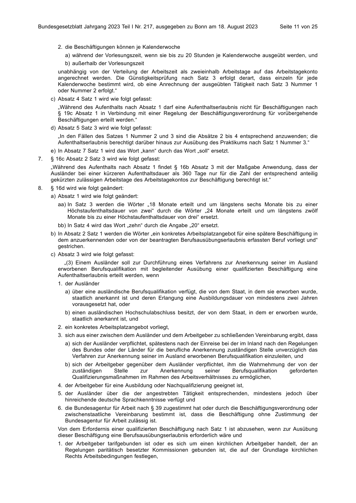 BGBl. 2023, Seite 11 — Originalseite als Abbildung