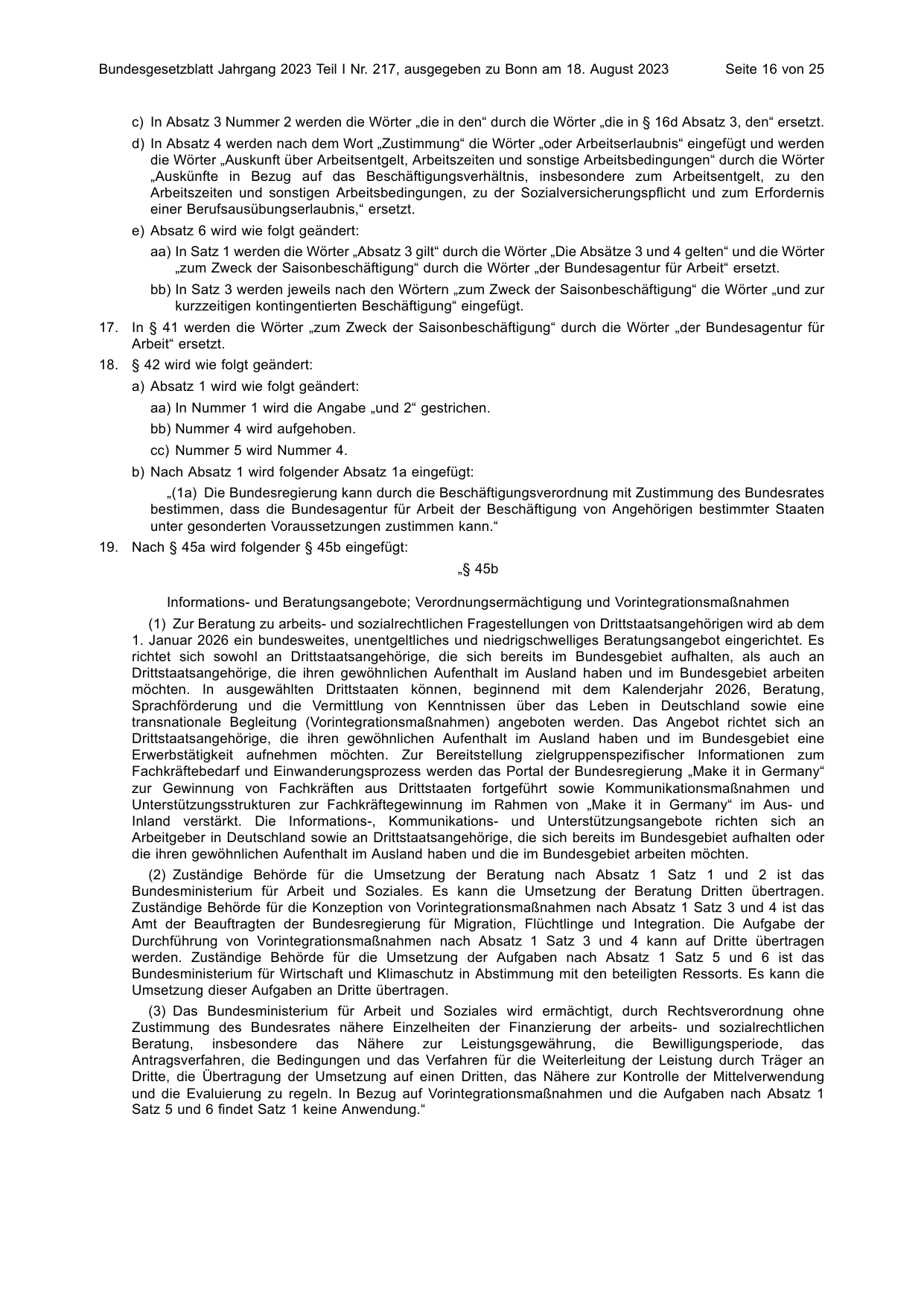 BGBl. 2023, Seite 16 — Originalseite als Abbildung