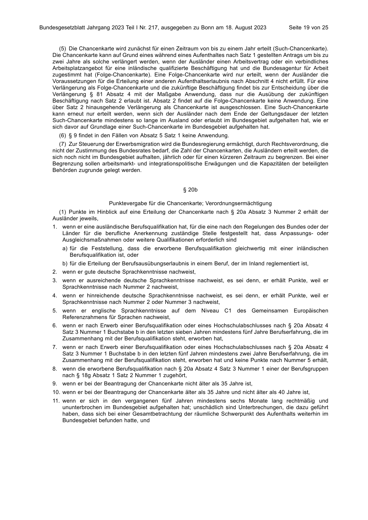 BGBl. 2023, Seite 19 — Originalseite als Abbildung