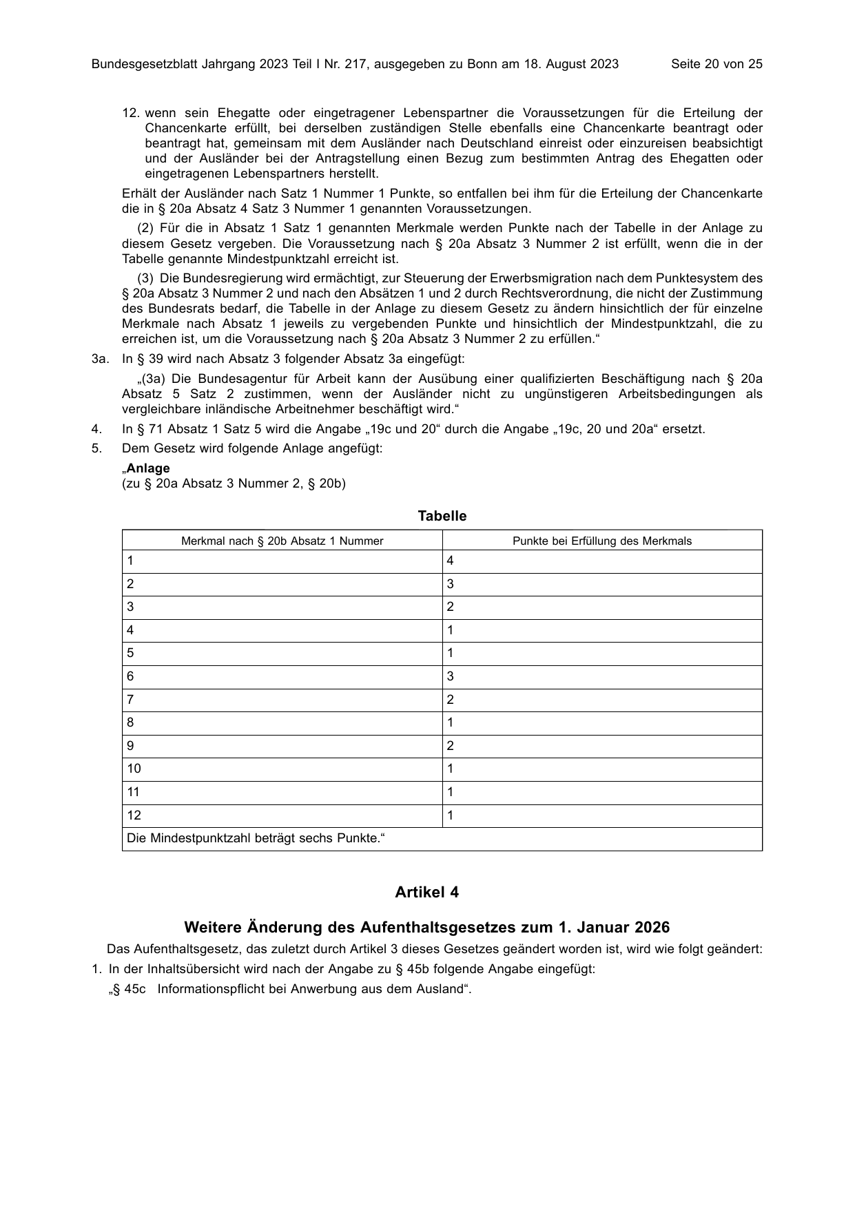 BGBl. 2023, Seite 20 — Originalseite als Abbildung