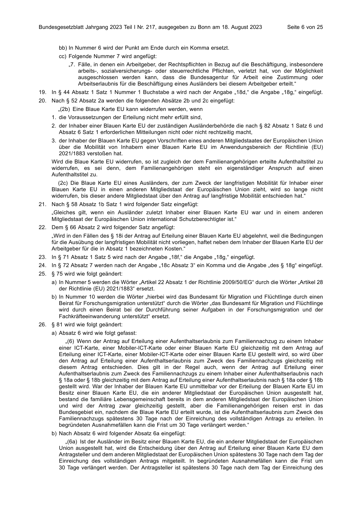 BGBl. 2023, Seite 6 — Originalseite als Abbildung