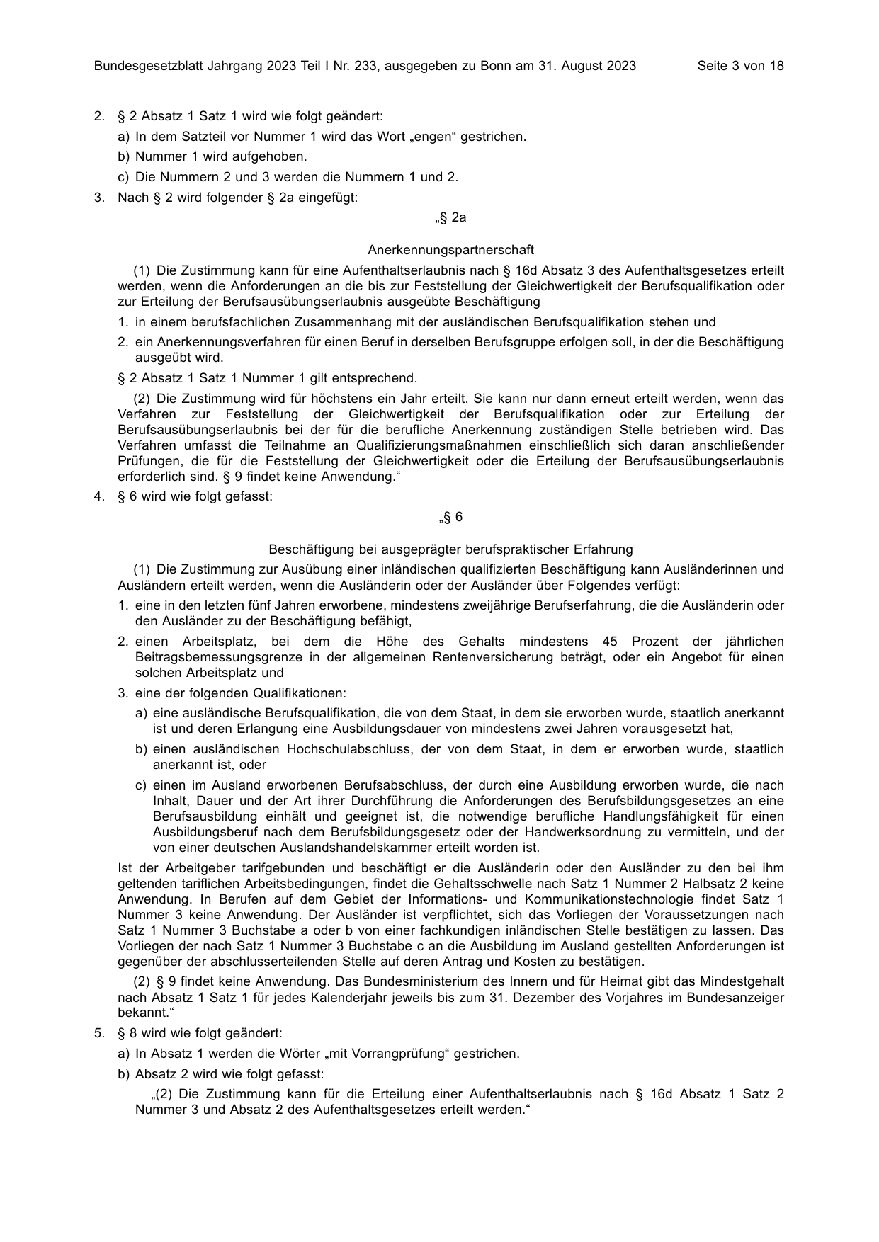 BGBl. 2023, Seite 3 — Originalseite als Abbildung