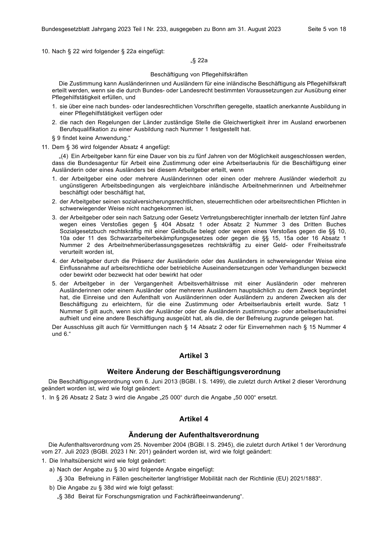 BGBl. 2023, Seite 5 — Originalseite als Abbildung