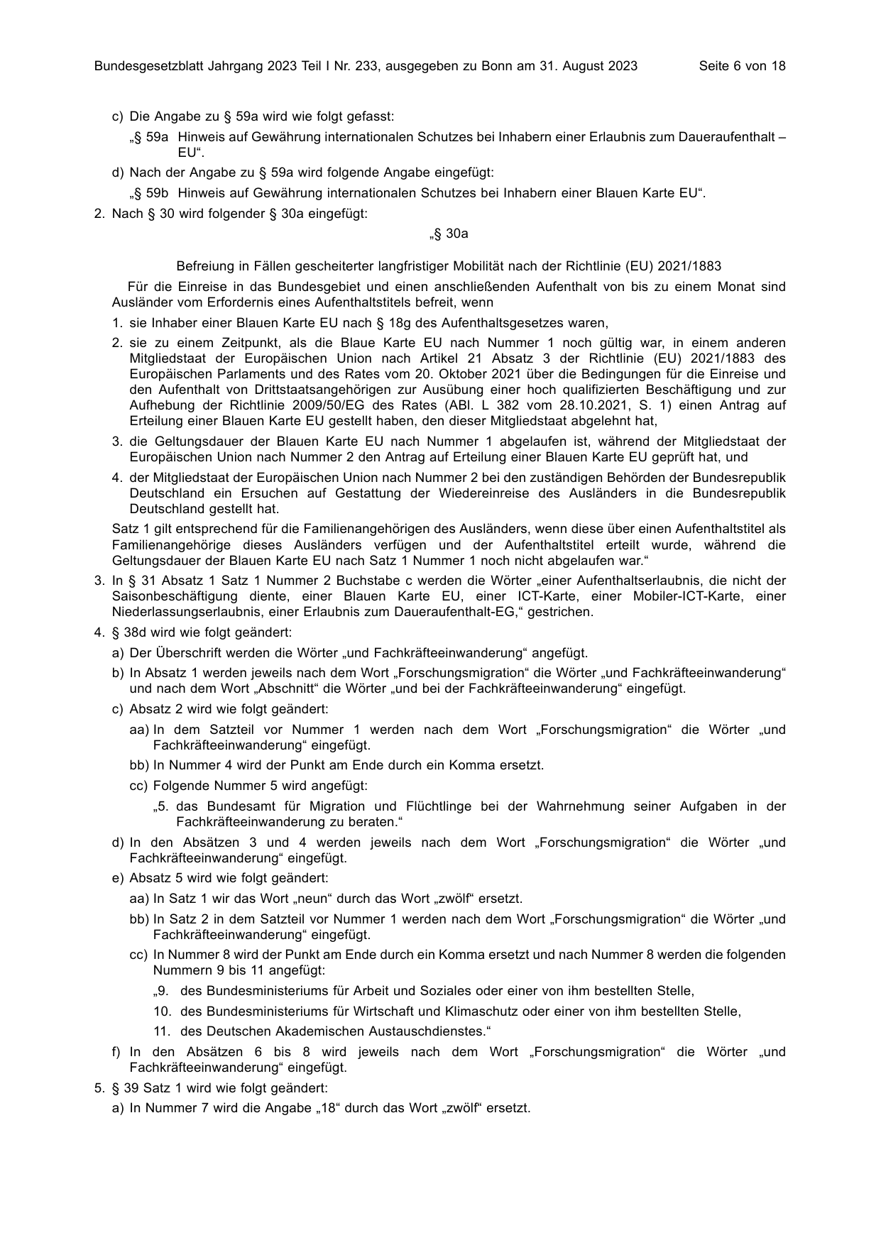 BGBl. 2023, Seite 6 — Originalseite als Abbildung