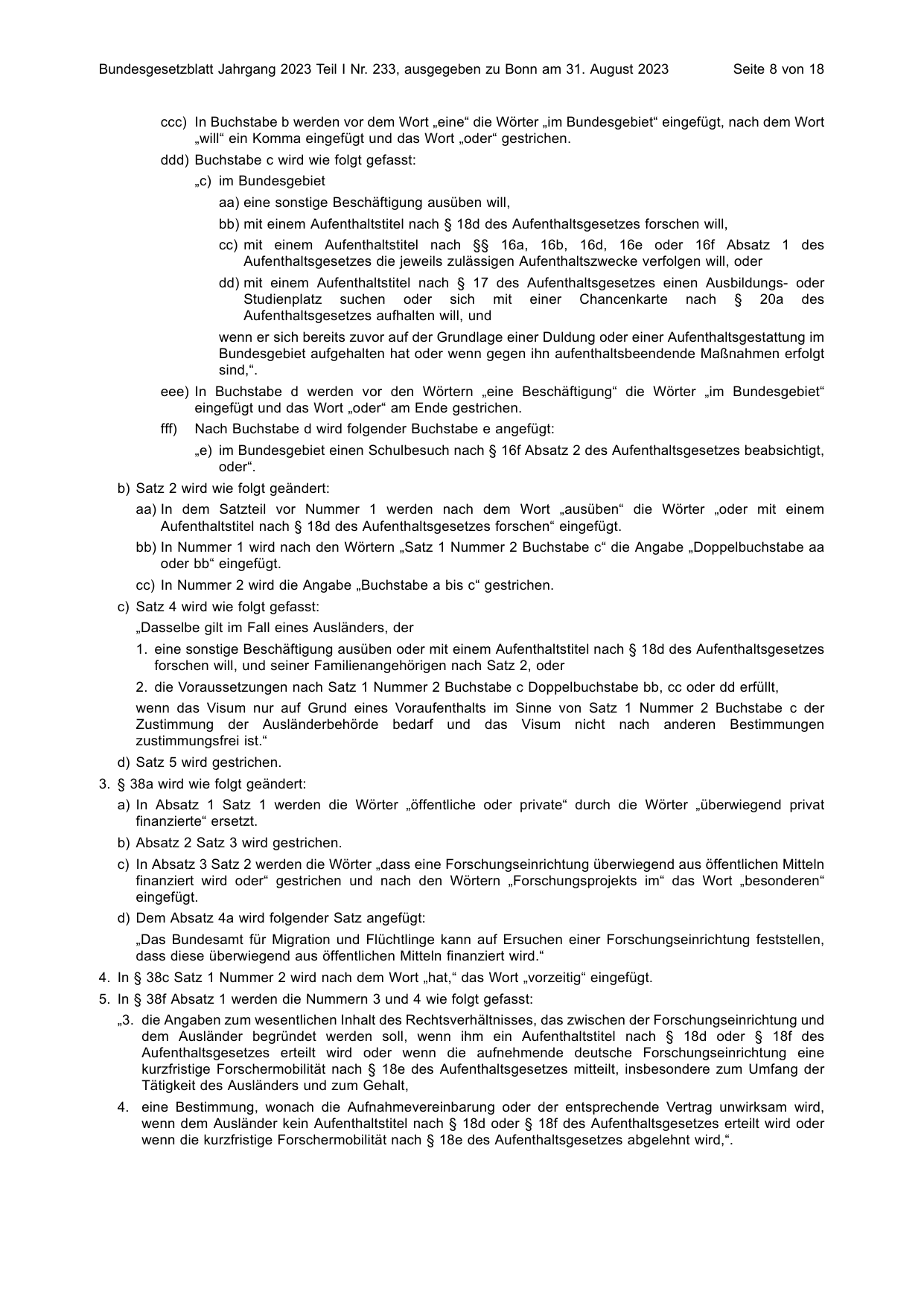BGBl. 2023, Seite 8 — Originalseite als Abbildung