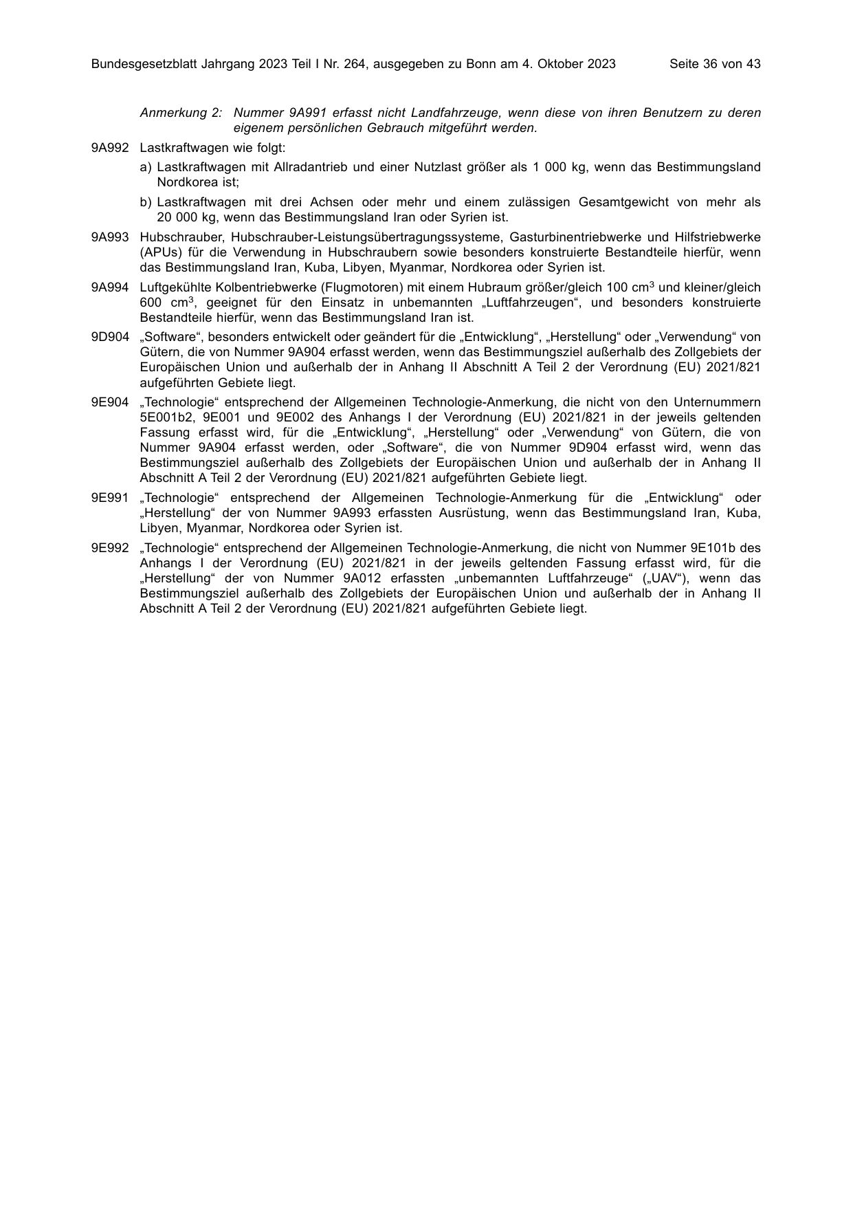 BGBl. 2023, Seite 36 — Originalseite als Abbildung