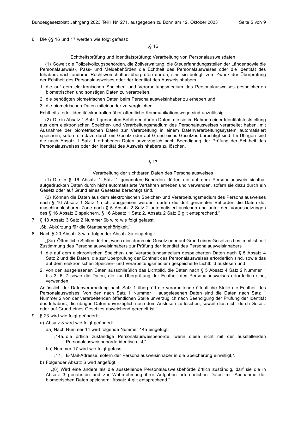 BGBl. 2023, Seite 5 — Originalseite als Abbildung
