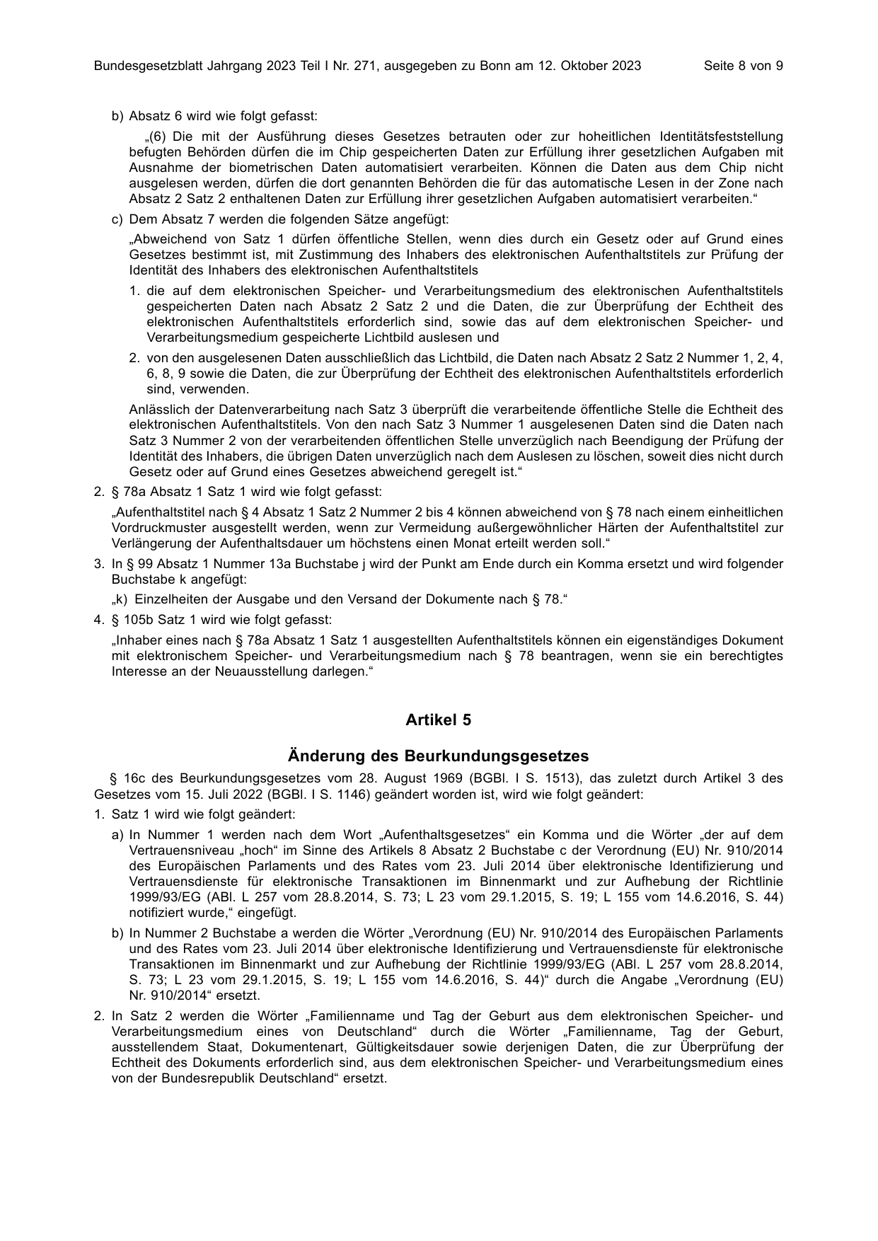 BGBl. 2023, Seite 8 — Originalseite als Abbildung