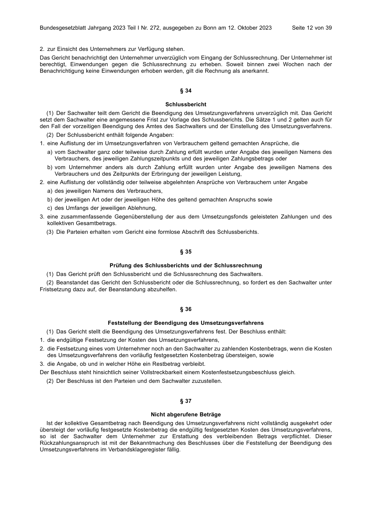 BGBl. 2023, Seite 12 — Originalseite als Abbildung