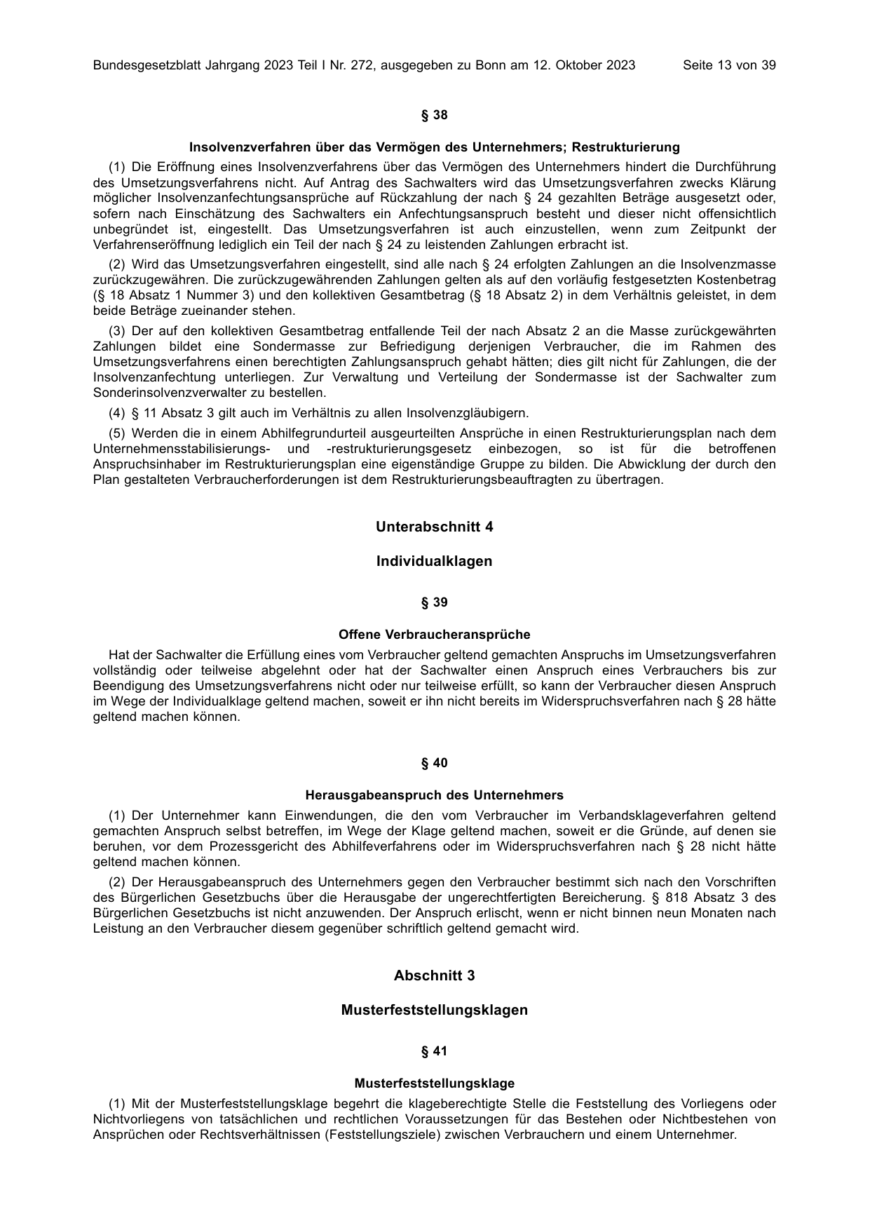 BGBl. 2023, Seite 13 — Originalseite als Abbildung