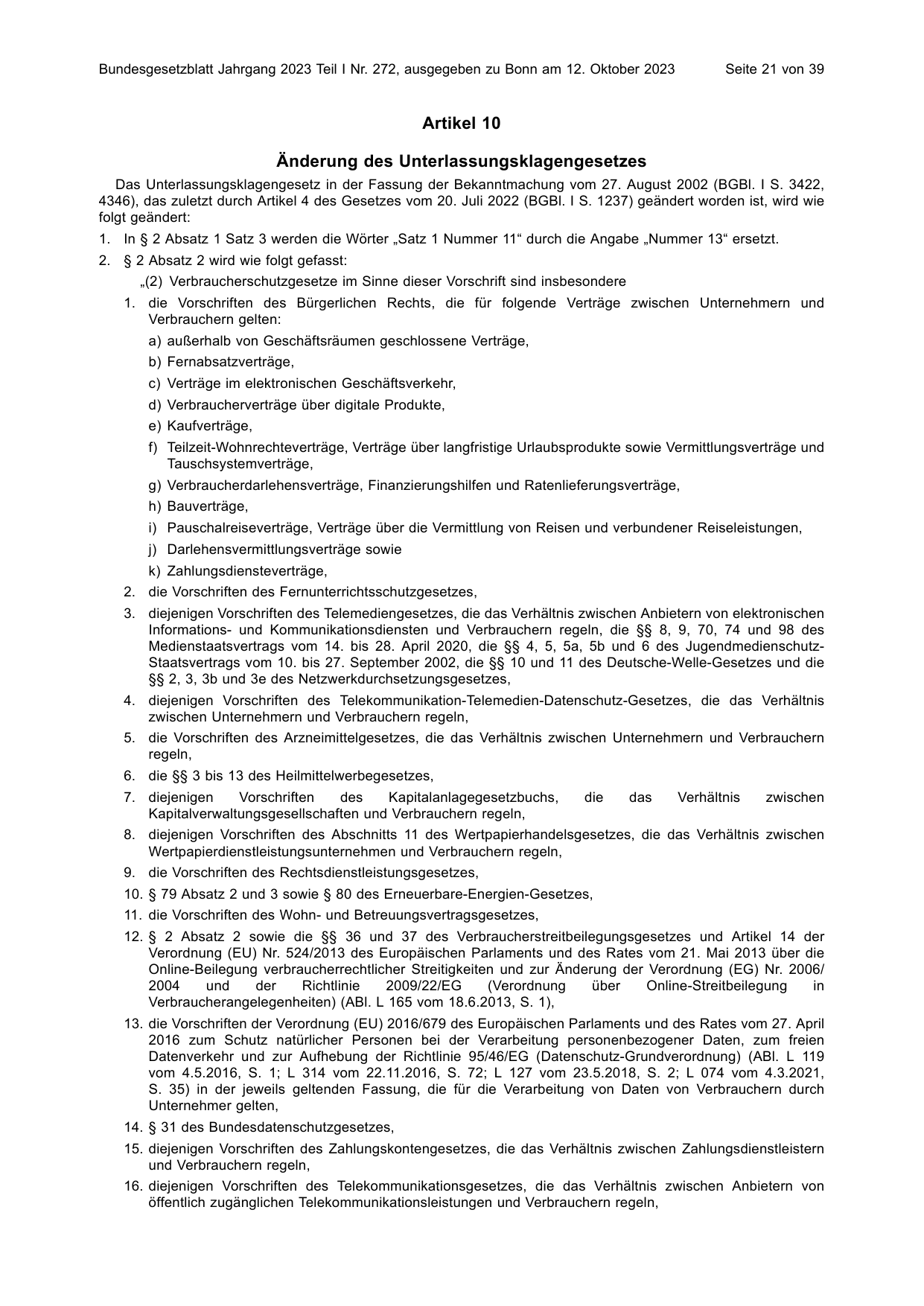 BGBl. 2023, Seite 21 — Originalseite als Abbildung