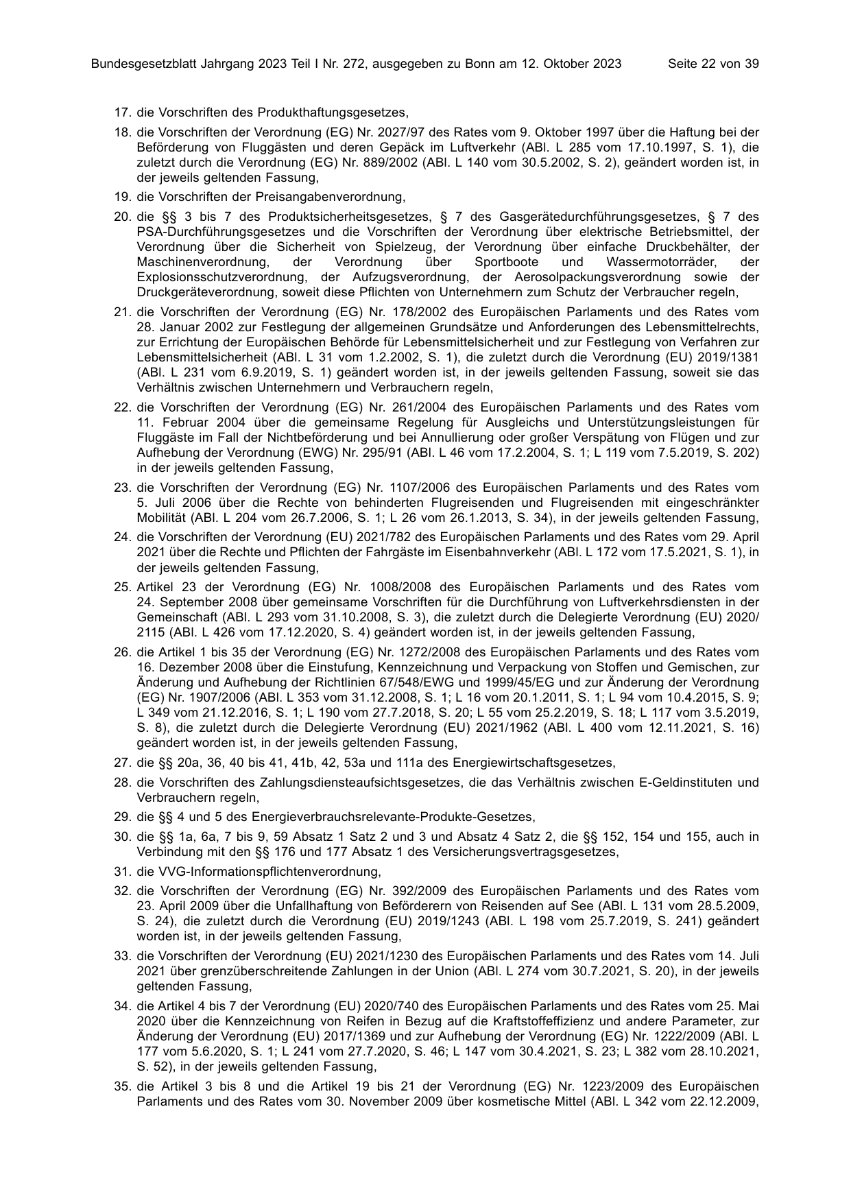BGBl. 2023, Seite 22 — Originalseite als Abbildung