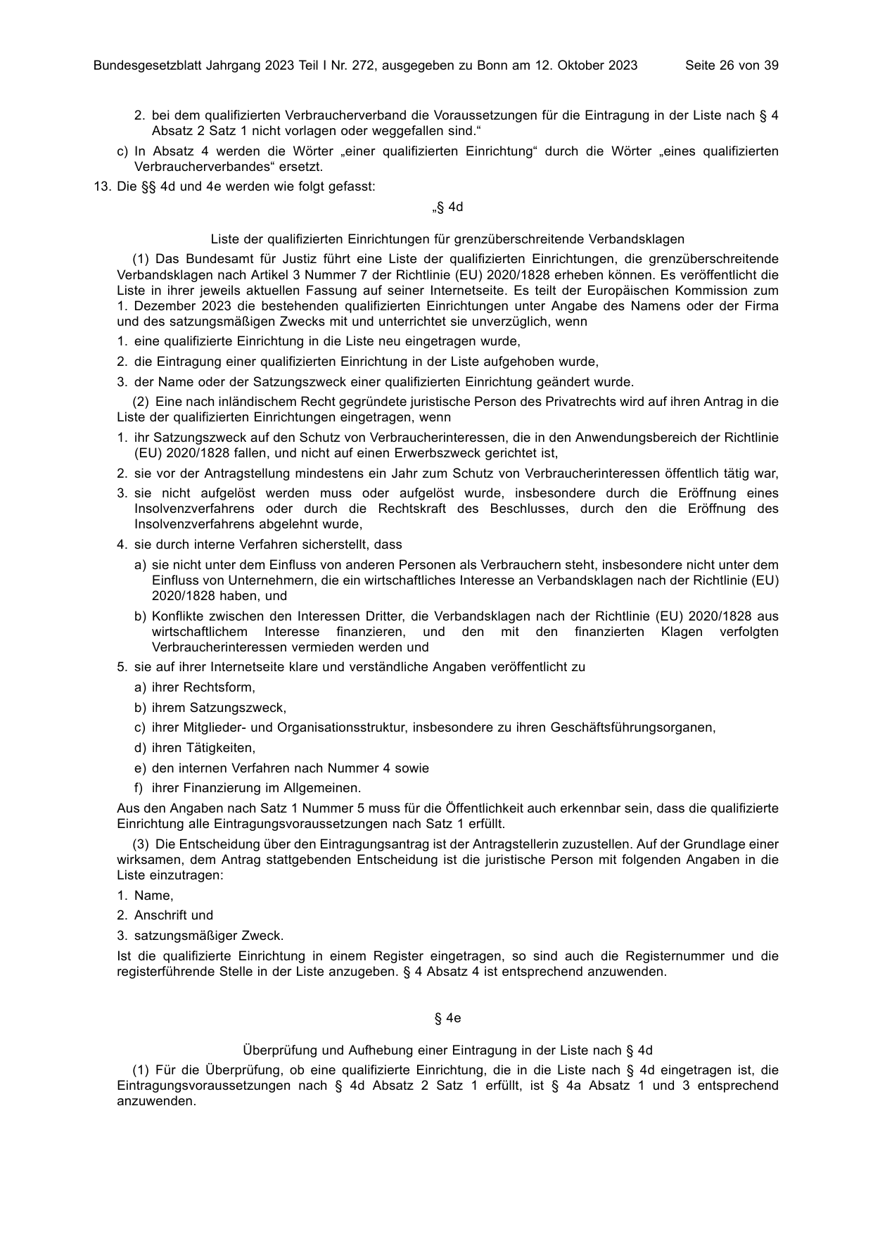 BGBl. 2023, Seite 26 — Originalseite als Abbildung