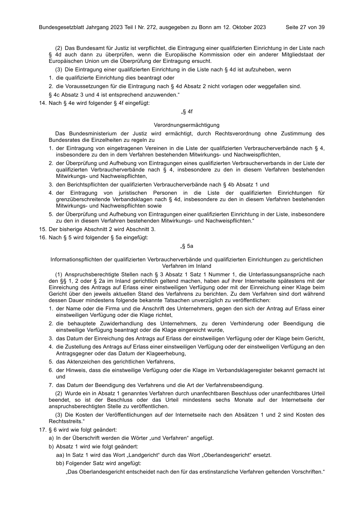 BGBl. 2023, Seite 27 — Originalseite als Abbildung