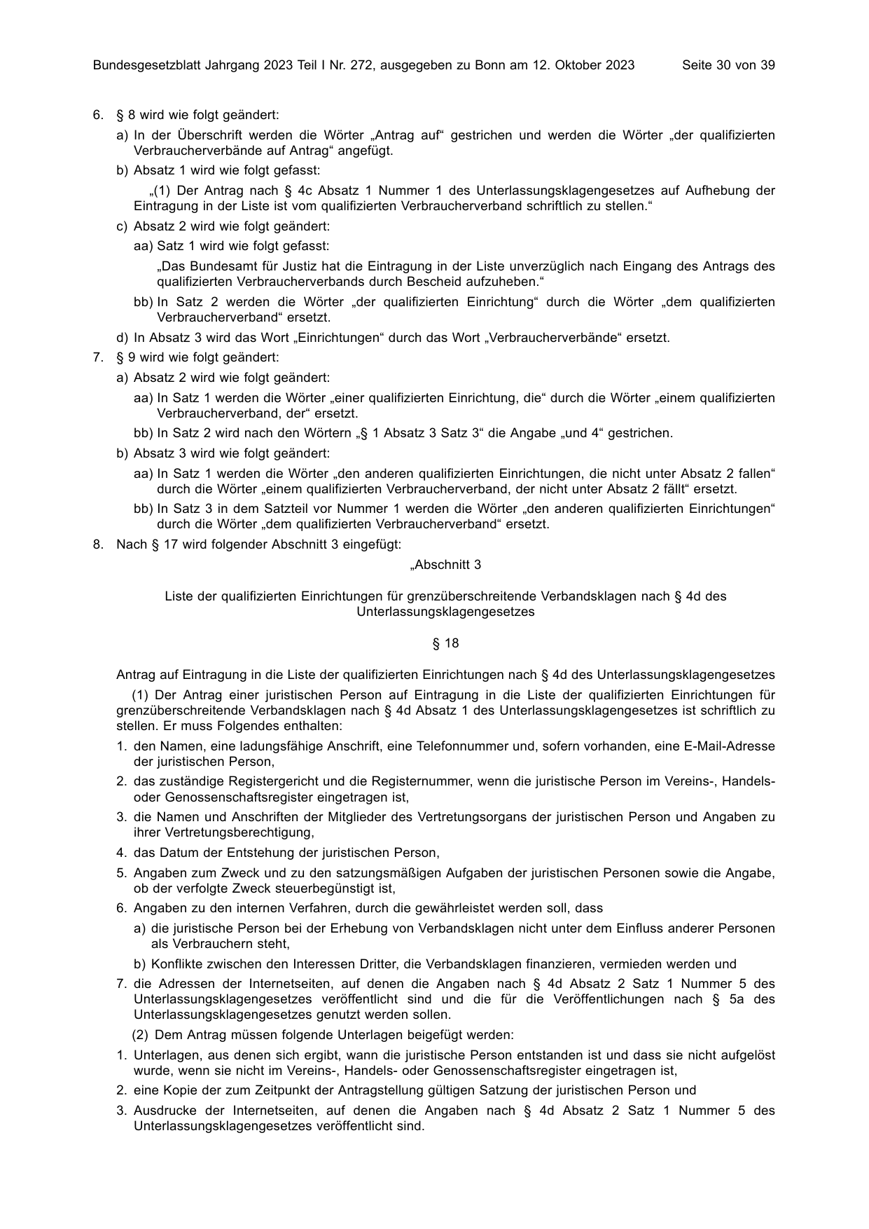 BGBl. 2023, Seite 30 — Originalseite als Abbildung