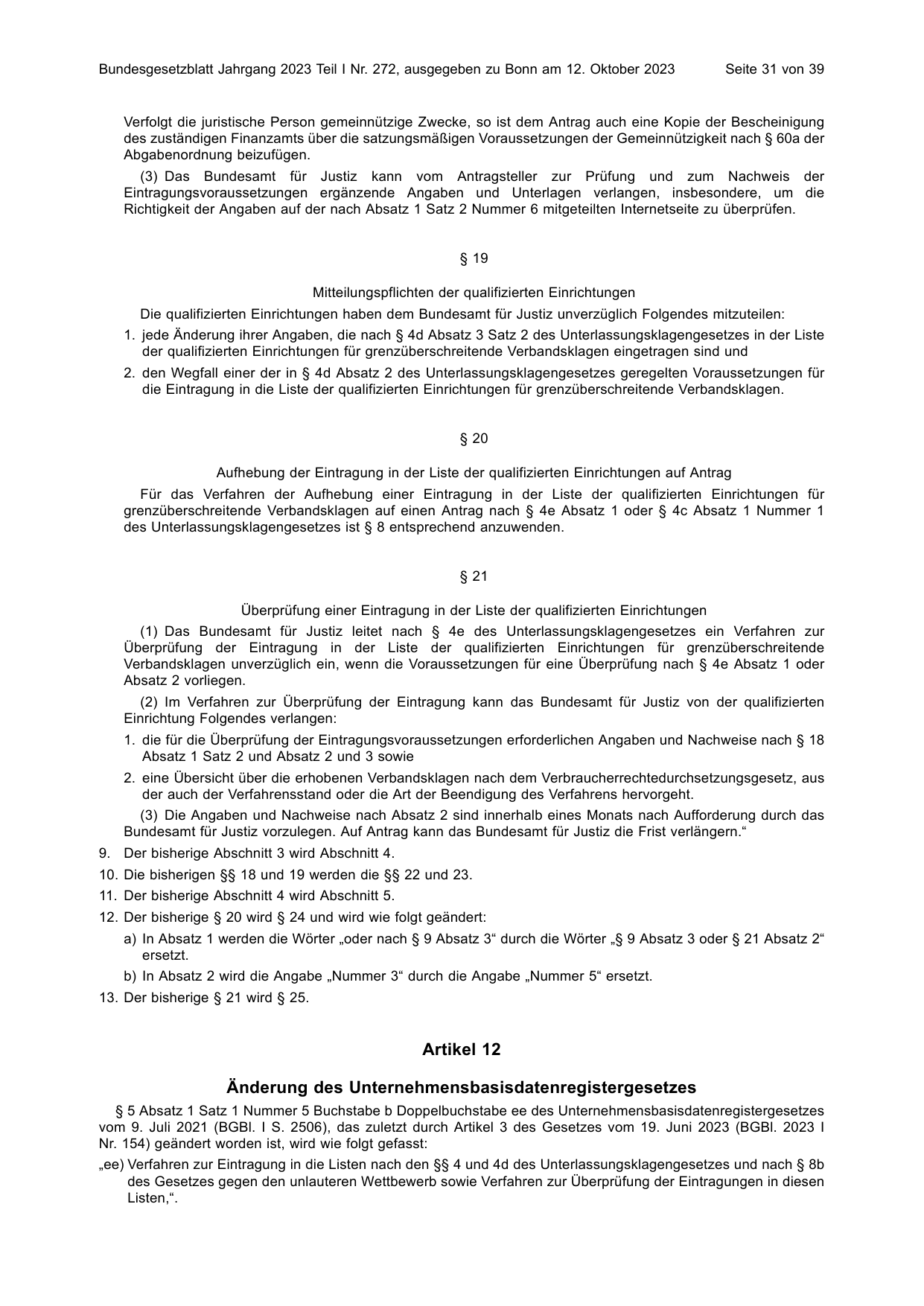 BGBl. 2023, Seite 31 — Originalseite als Abbildung
