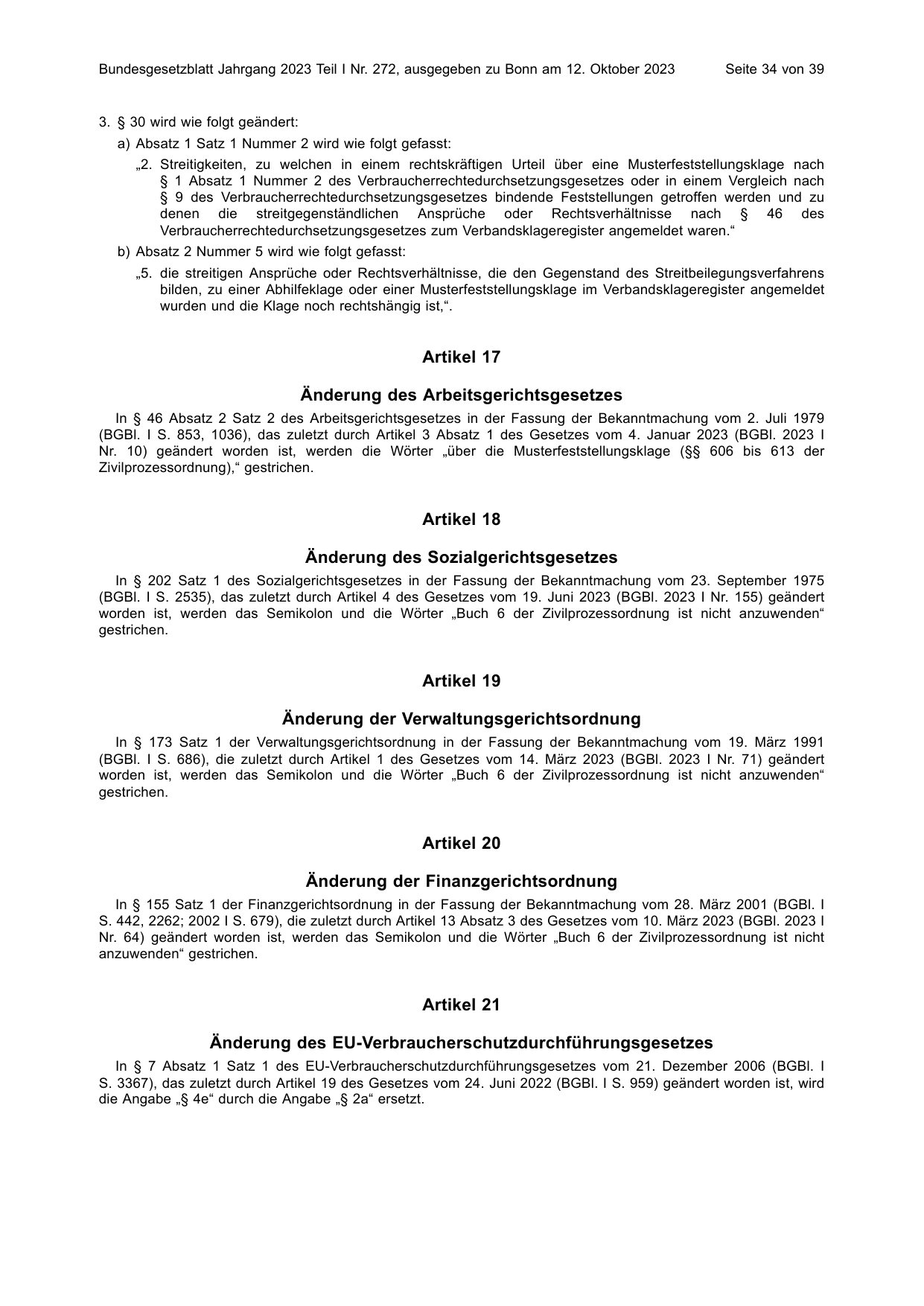BGBl. 2023, Seite 34 — Originalseite als Abbildung