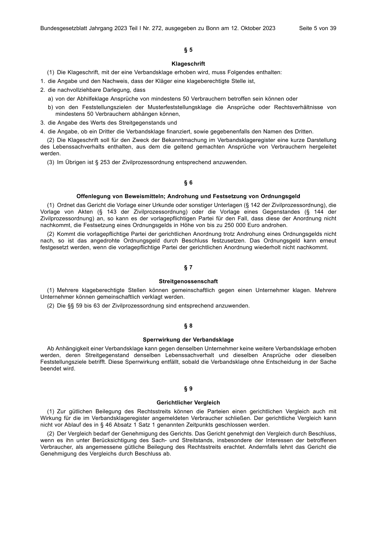 BGBl. 2023, Seite 5 — Originalseite als Abbildung