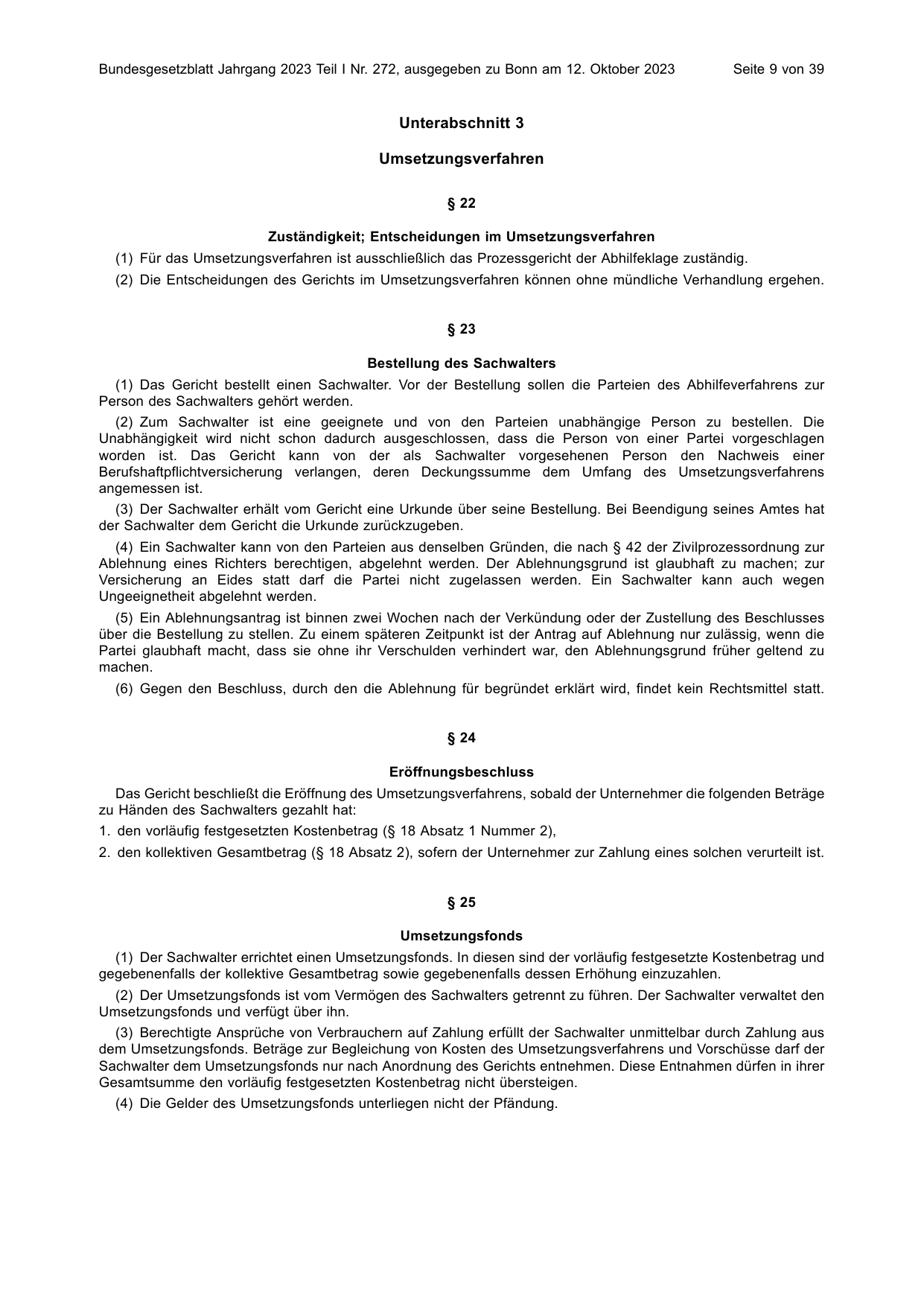 BGBl. 2023, Seite 9 — Originalseite als Abbildung