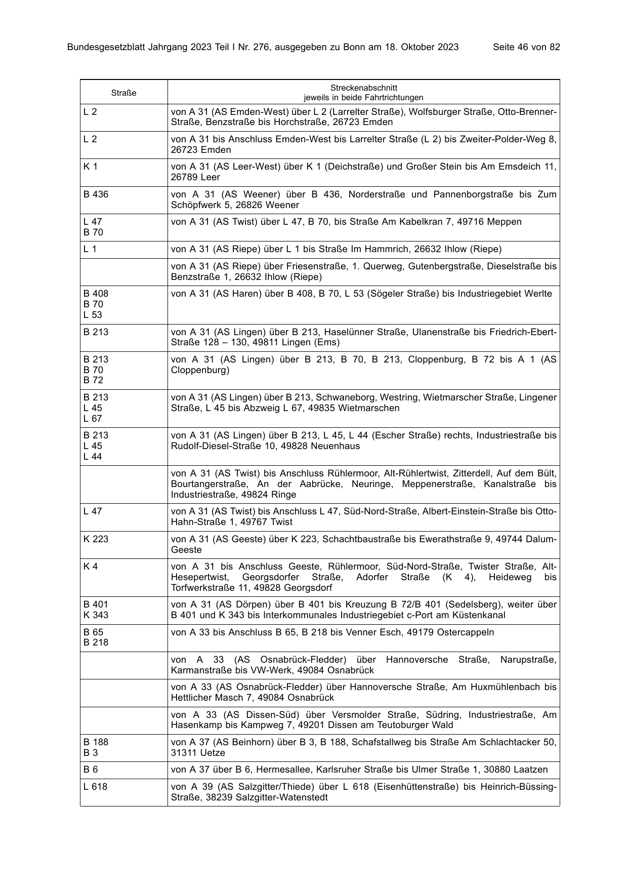 BGBl. 2023, Seite 46 — Originalseite als Abbildung