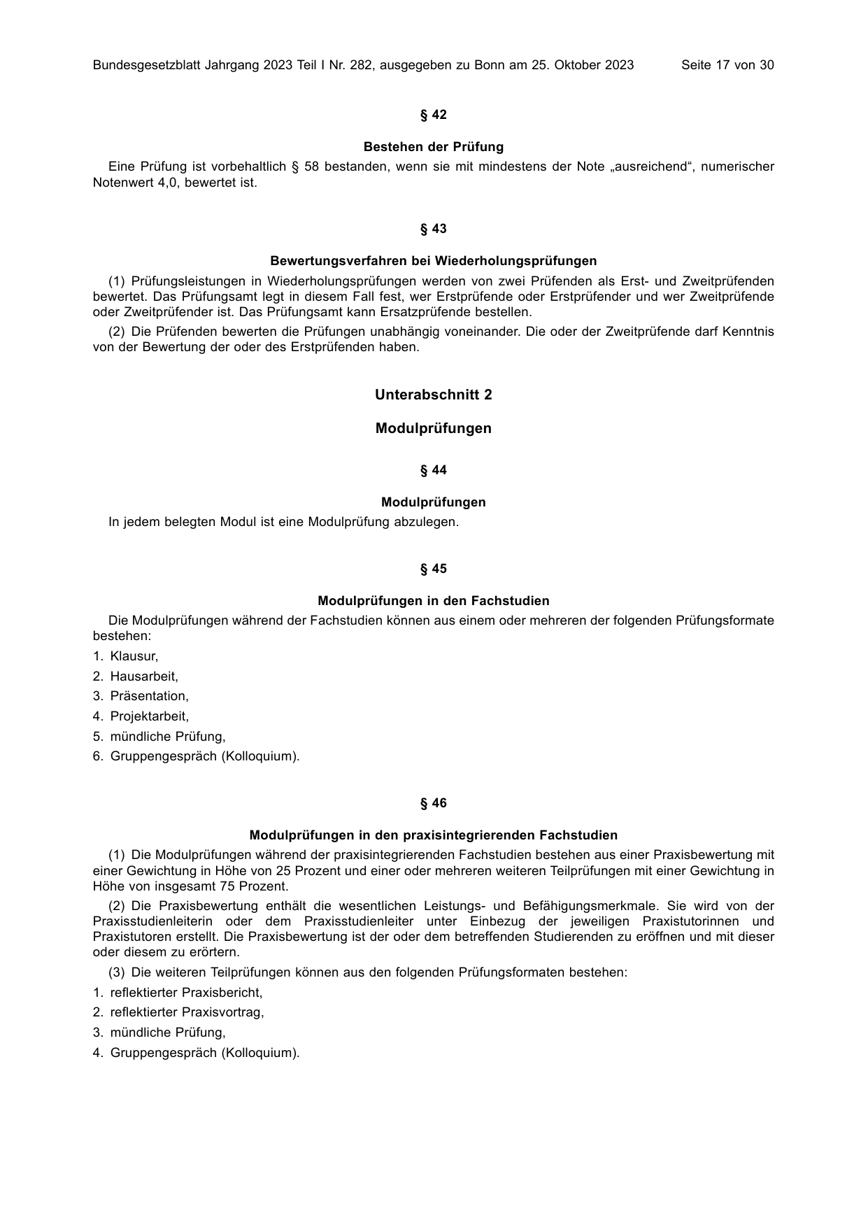 BGBl. 2023, Seite 17 — Originalseite als Abbildung