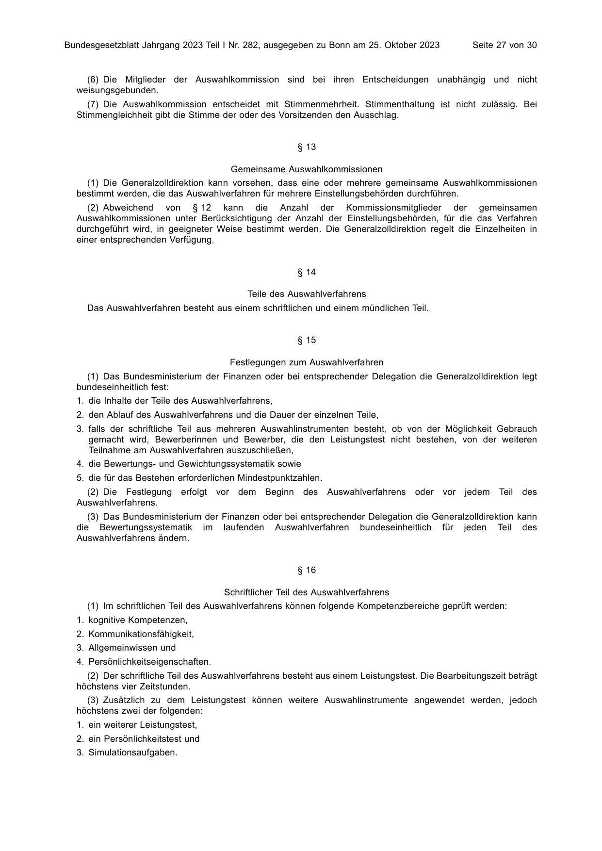 BGBl. 2023, Seite 27 — Originalseite als Abbildung