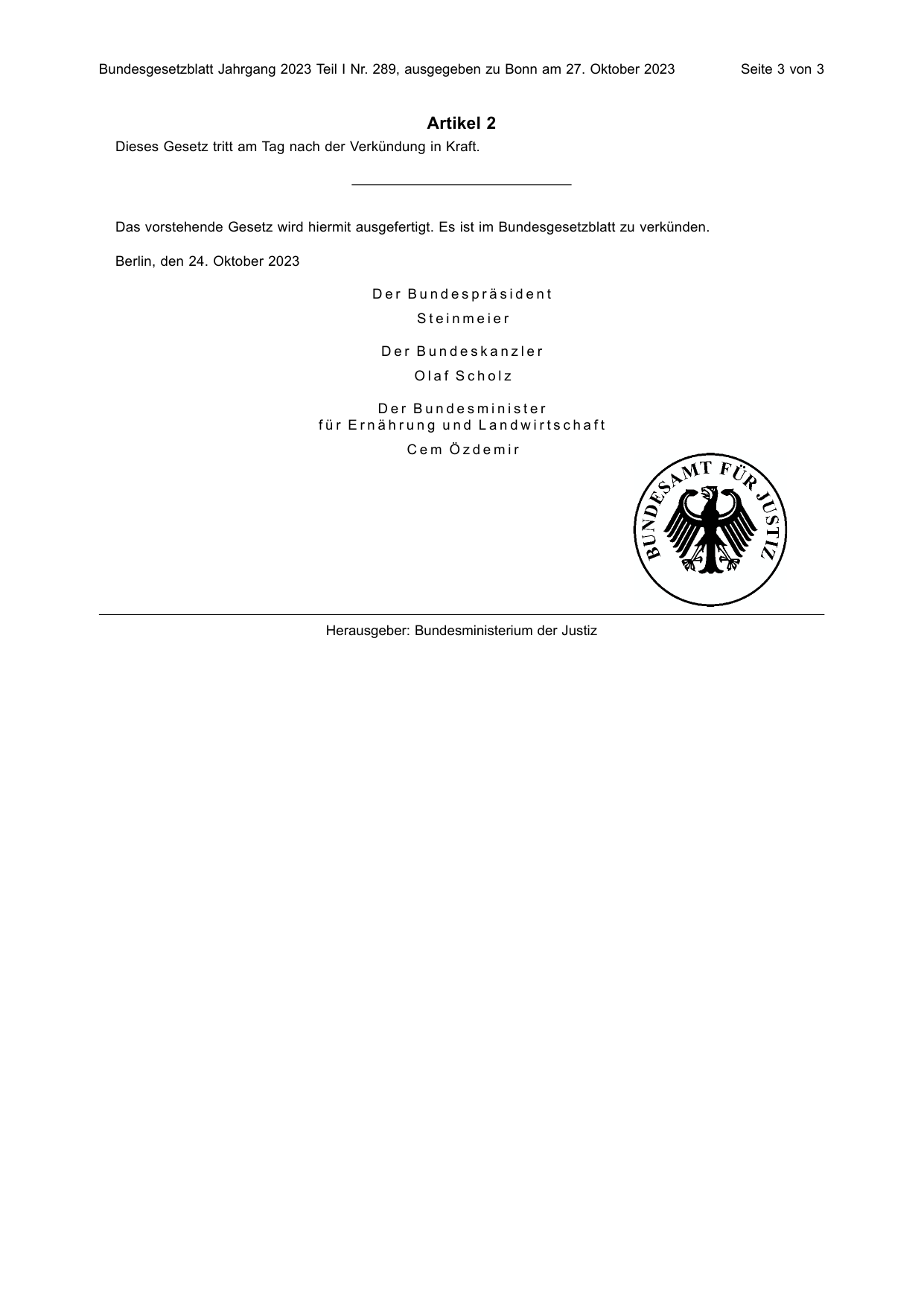 BGBl. 2023, Seite 3 — Originalseite als Abbildung