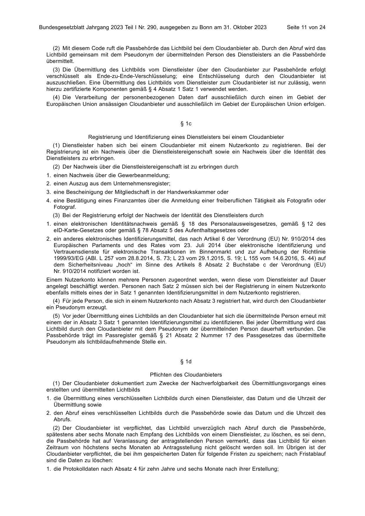 BGBl. 2023, Seite 11 — Originalseite als Abbildung