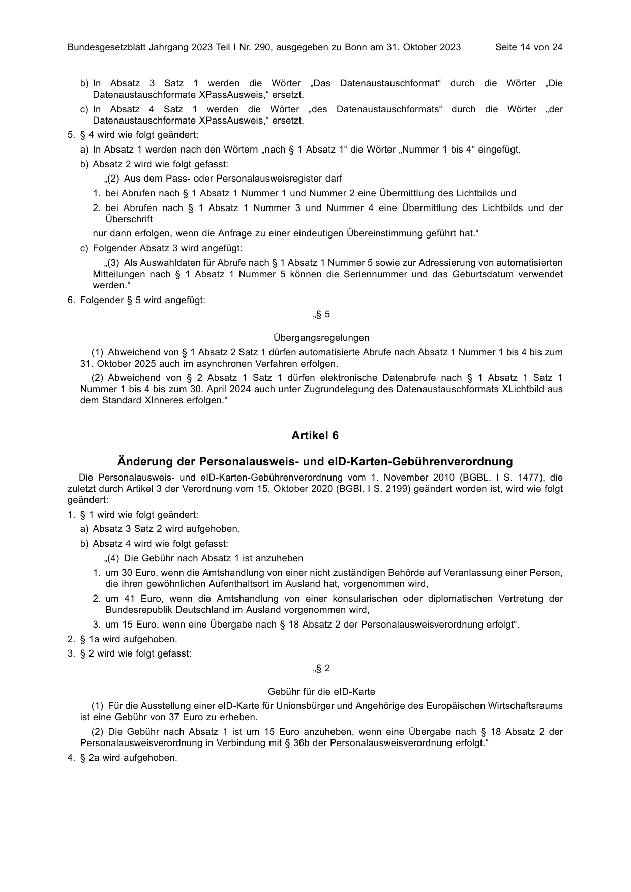 BGBl. 2023, Seite 14 — Originalseite als Abbildung