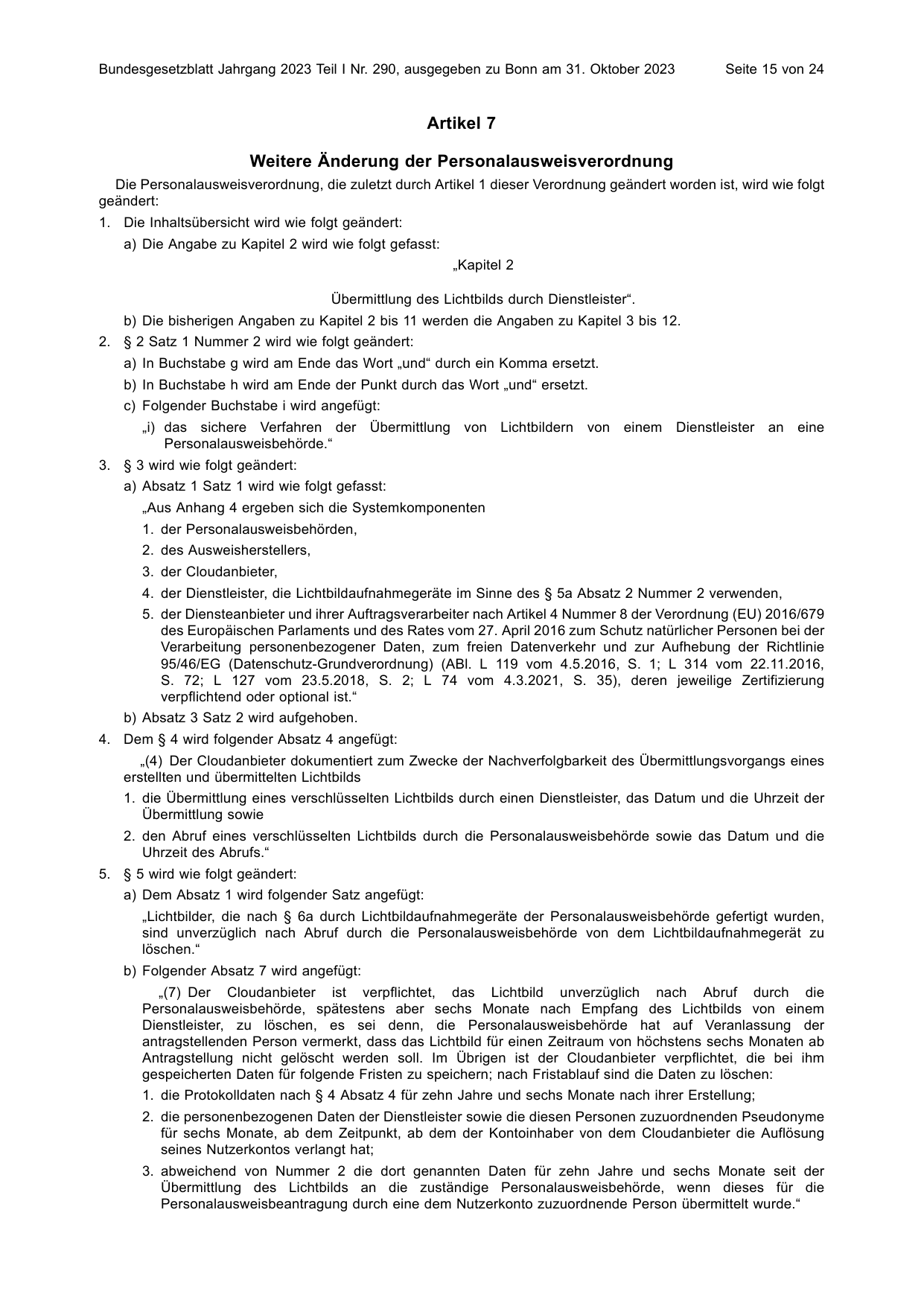 BGBl. 2023, Seite 15 — Originalseite als Abbildung