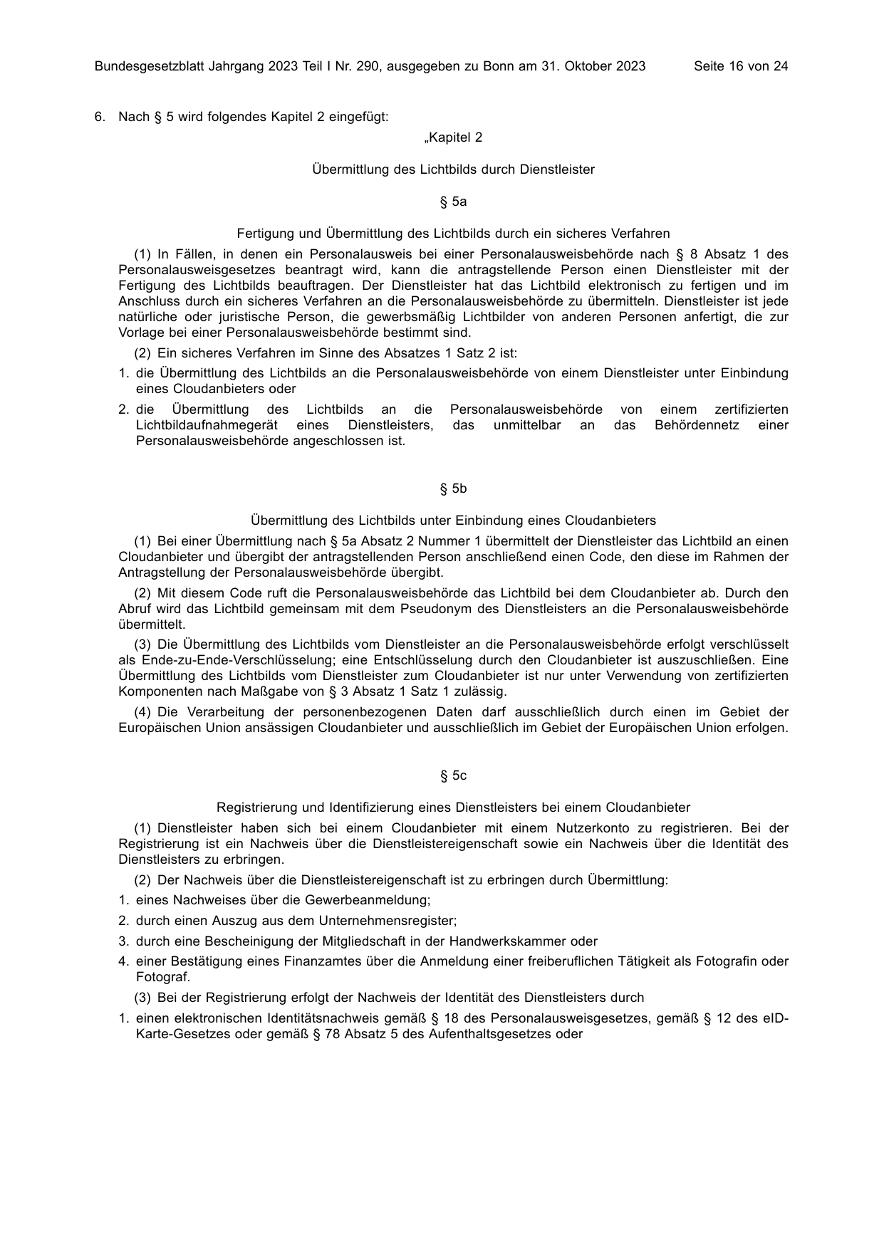 BGBl. 2023, Seite 16 — Originalseite als Abbildung