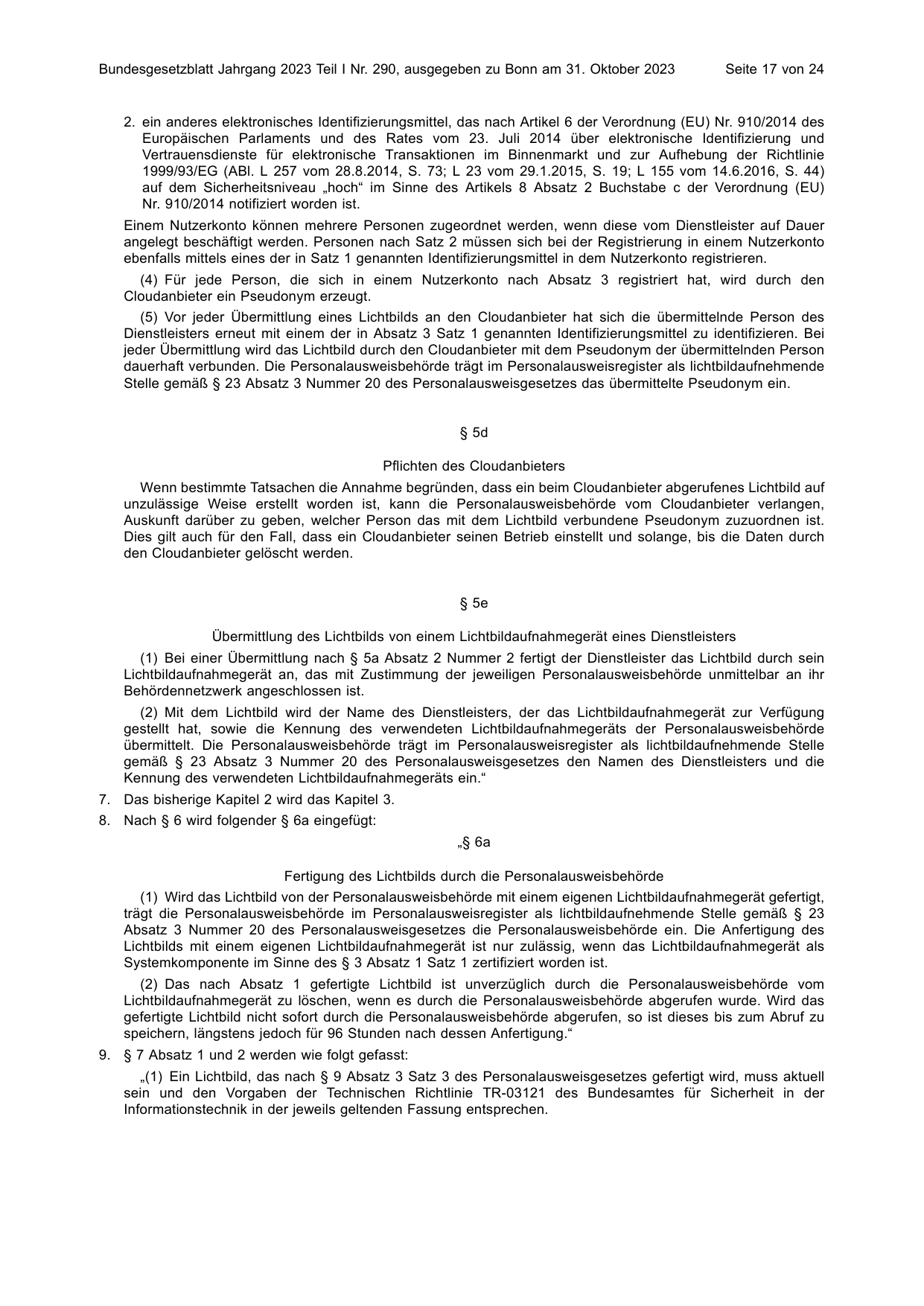BGBl. 2023, Seite 17 — Originalseite als Abbildung