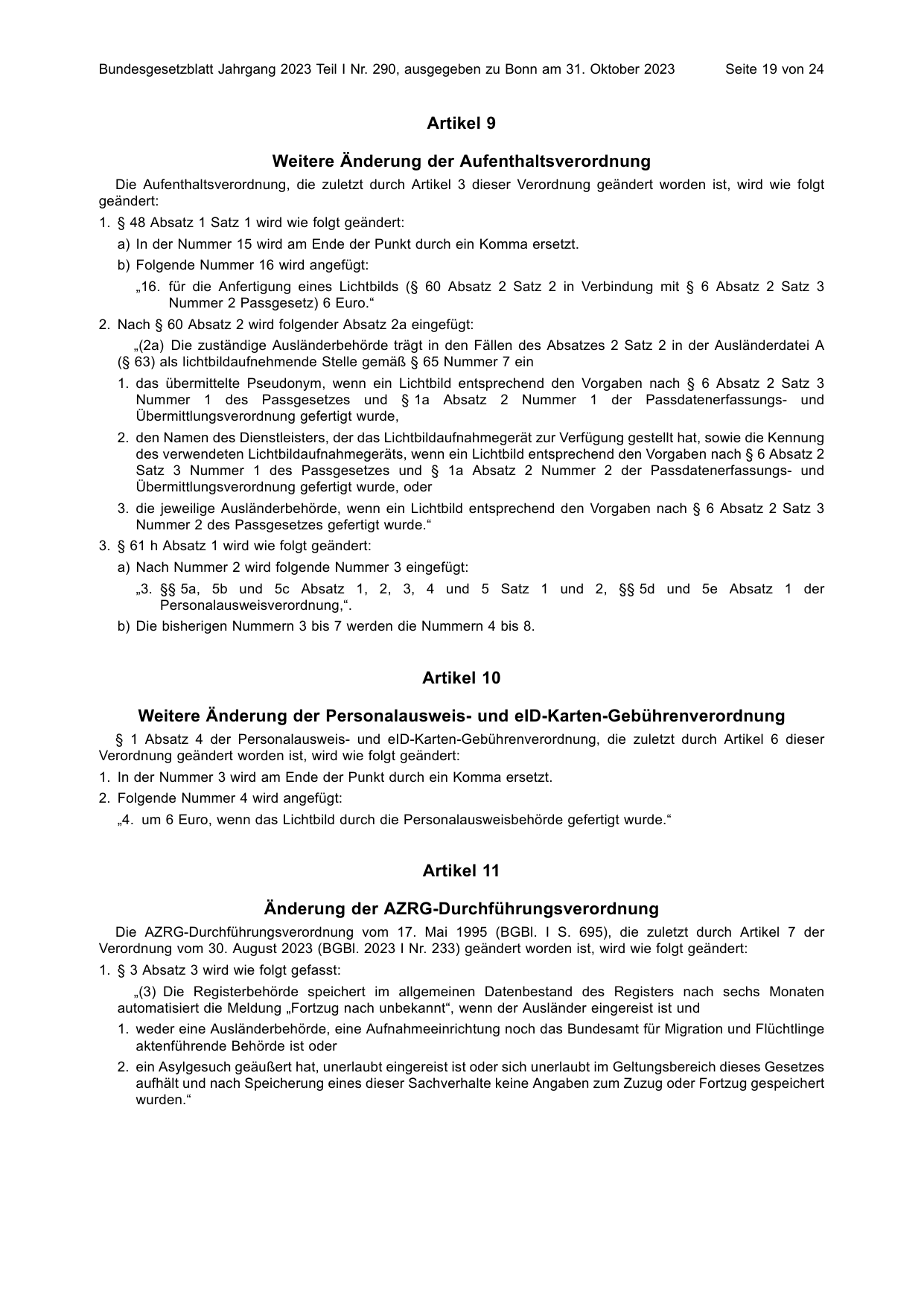 BGBl. 2023, Seite 19 — Originalseite als Abbildung