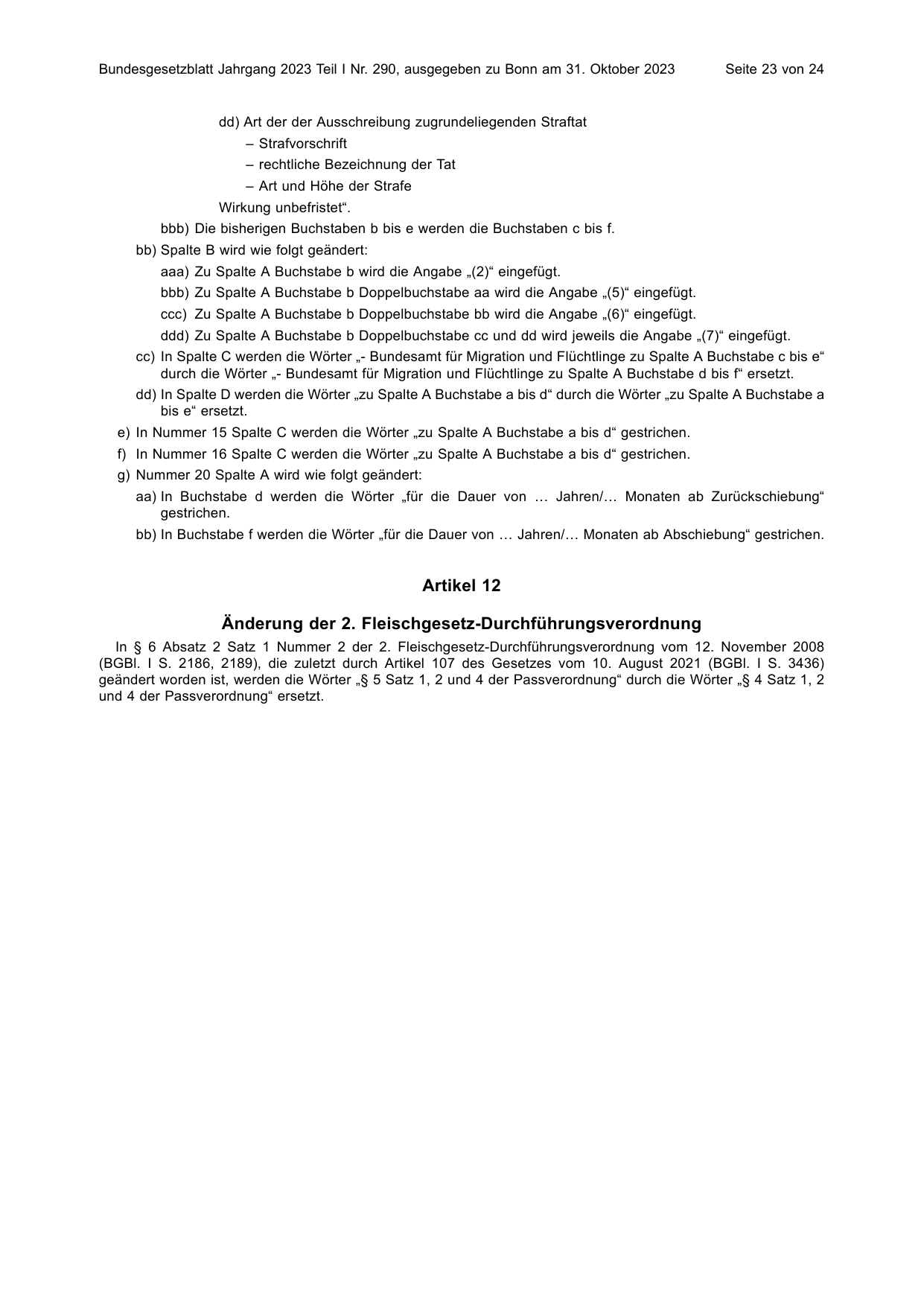 BGBl. 2023, Seite 23 — Originalseite als Abbildung