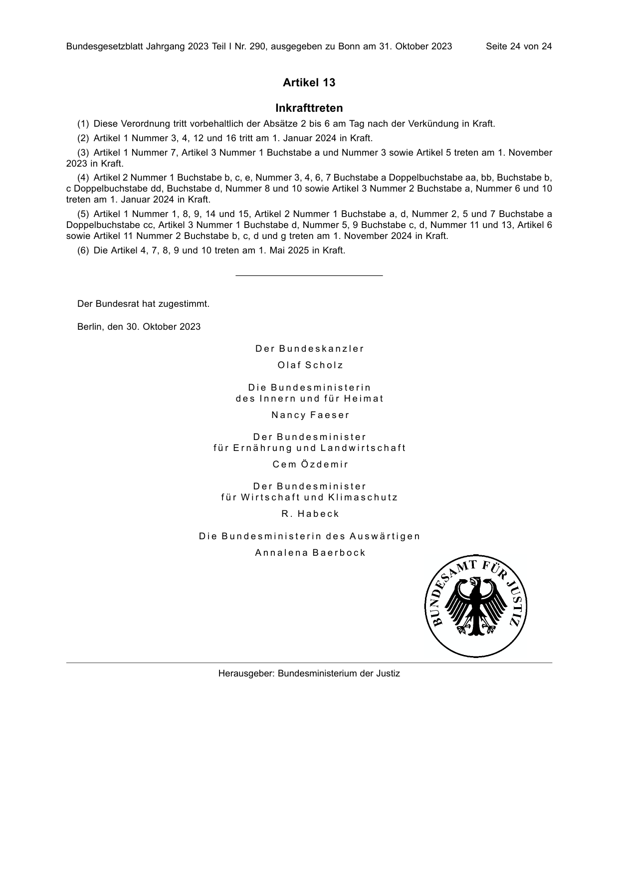 BGBl. 2023, Seite 24 — Originalseite als Abbildung