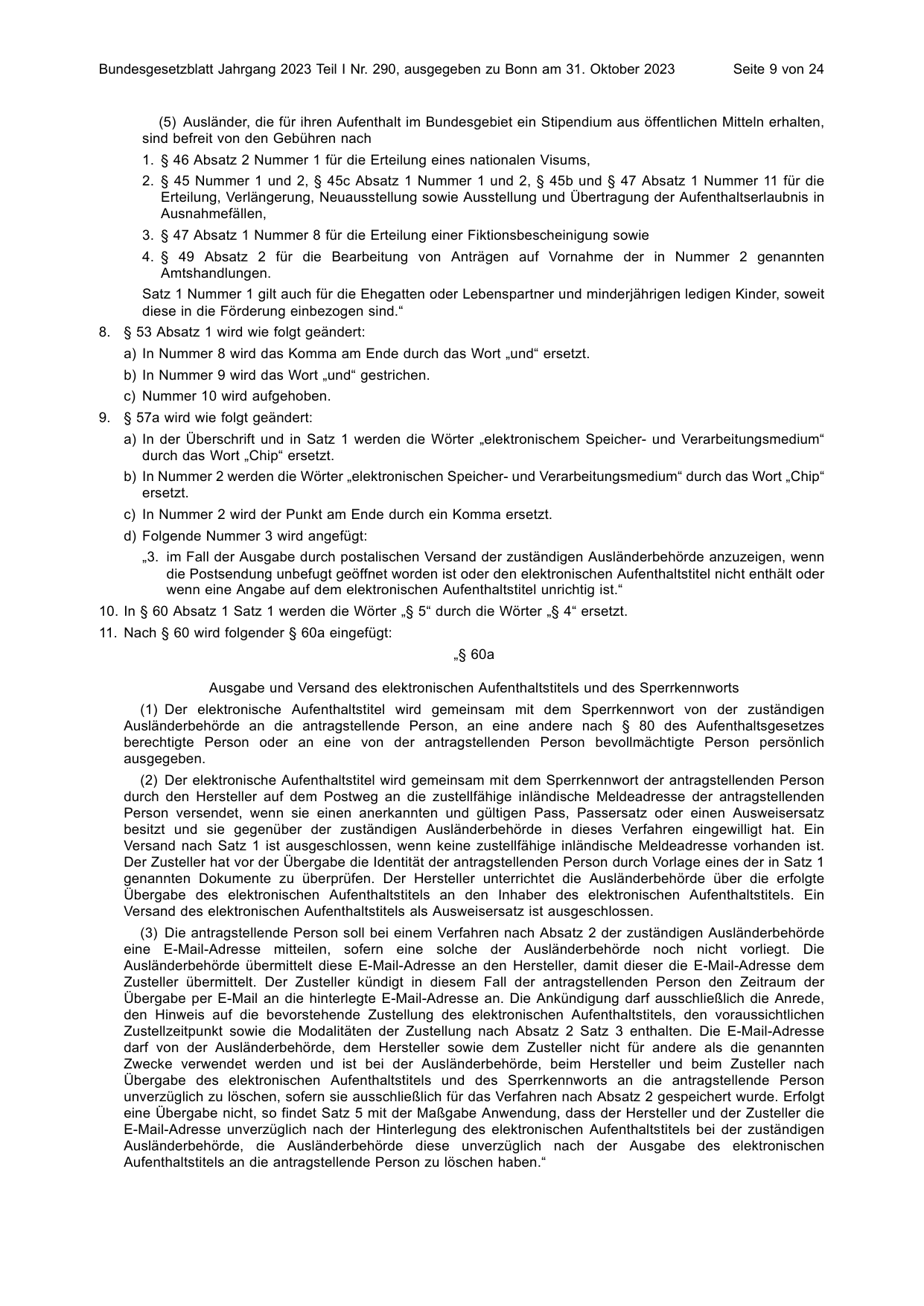 BGBl. 2023, Seite 9 — Originalseite als Abbildung
