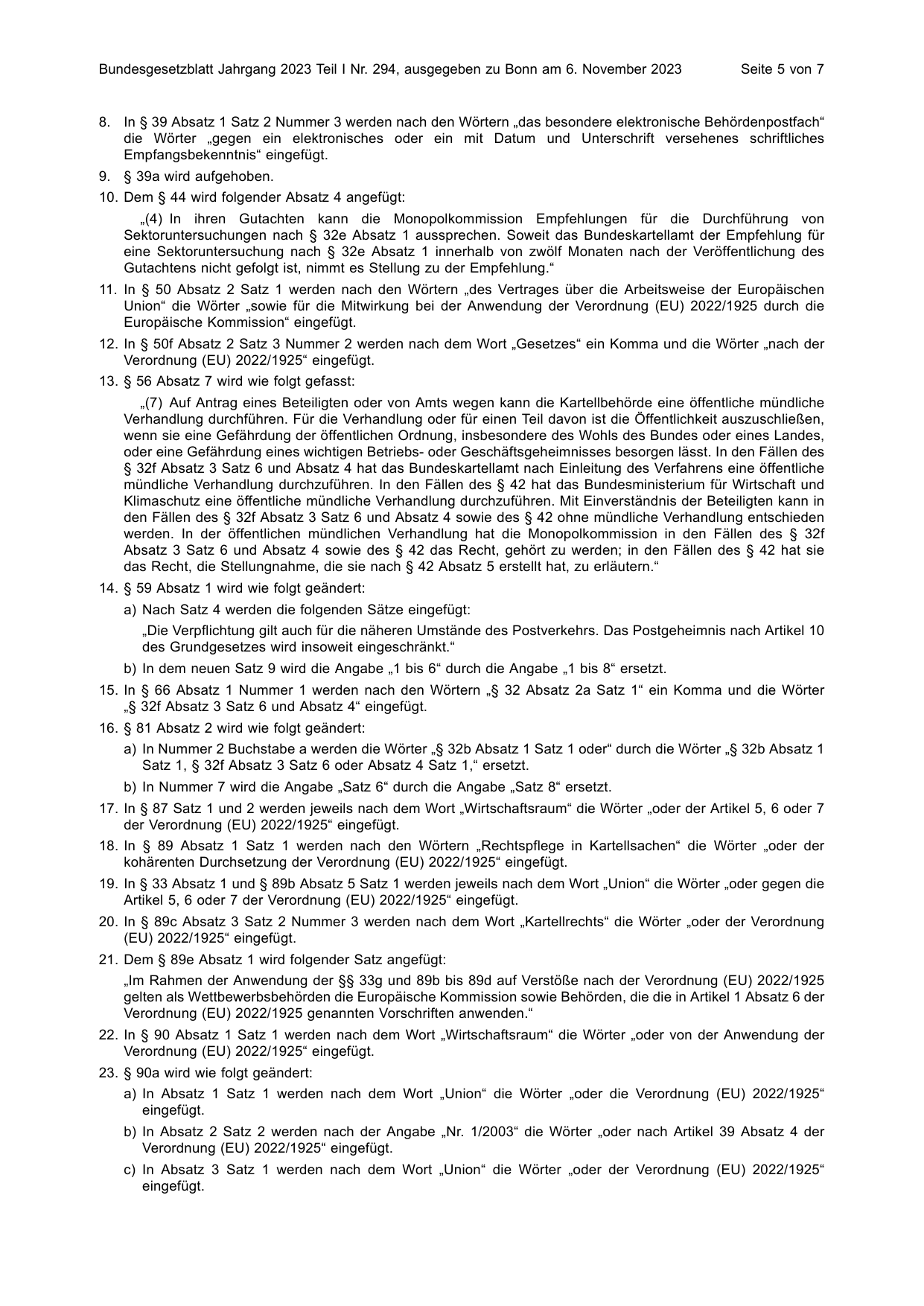 BGBl. 2023, Seite 5 — Originalseite als Abbildung