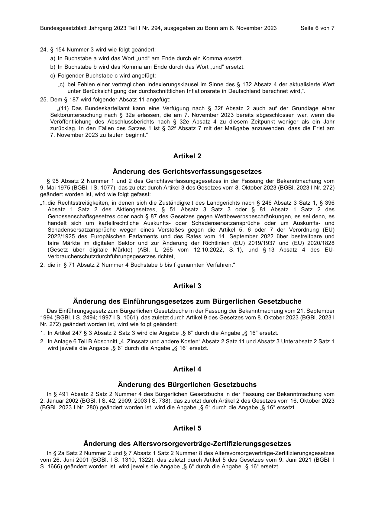 BGBl. 2023, Seite 6 — Originalseite als Abbildung