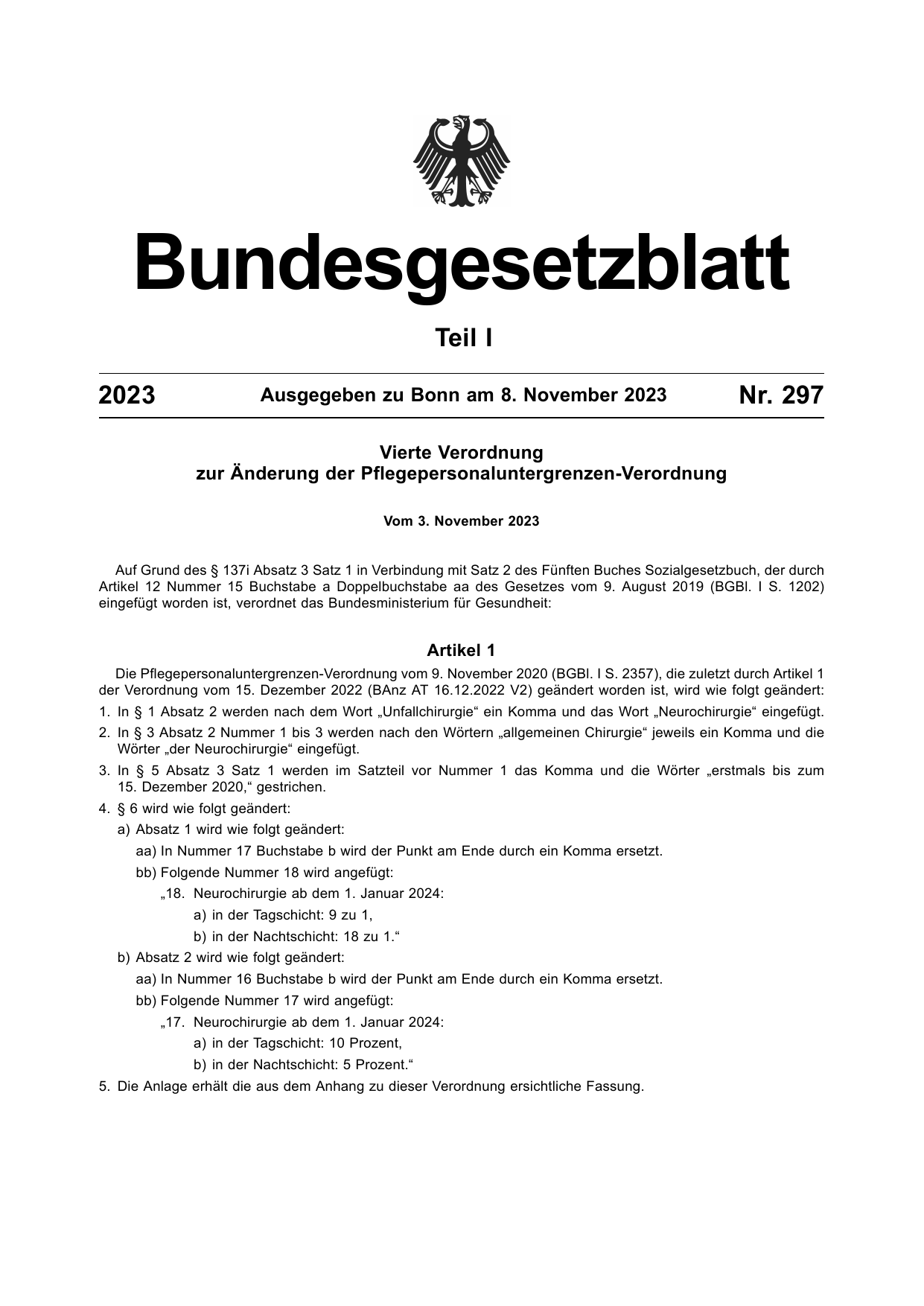 BGBl. 2023, Seite 1 — Originalseite als Abbildung