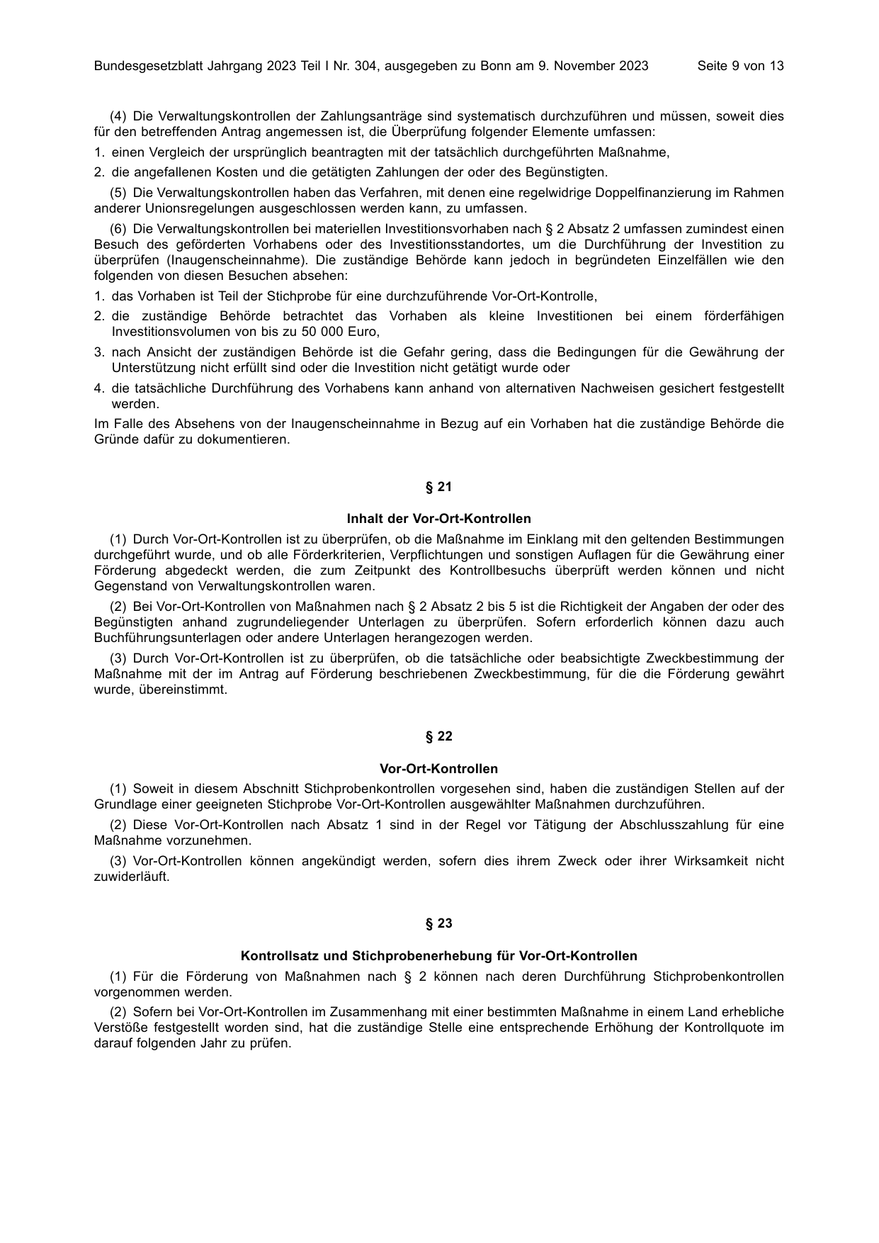 BGBl. 2023, Seite 9 — Originalseite als Abbildung