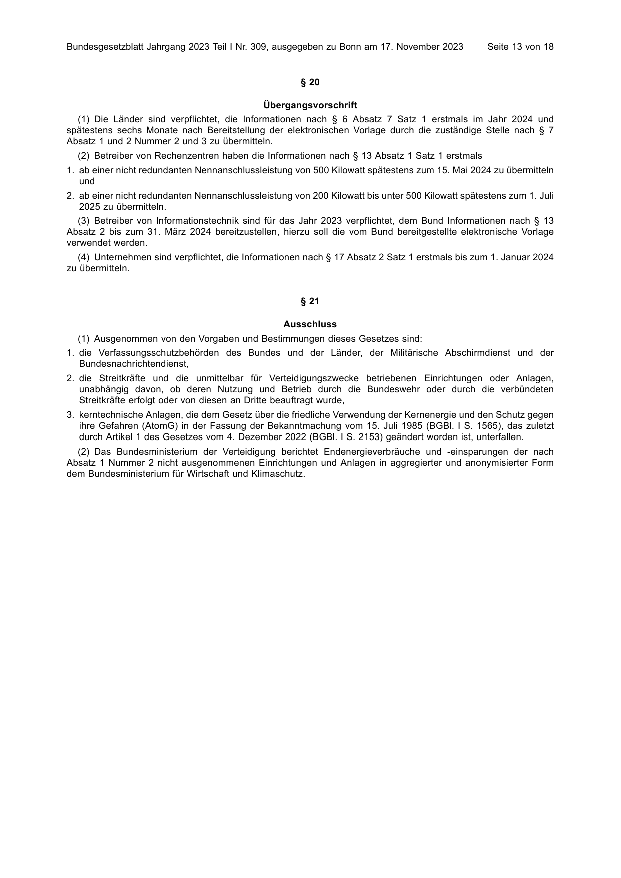 BGBl. 2023, Seite 13 — Originalseite als Abbildung