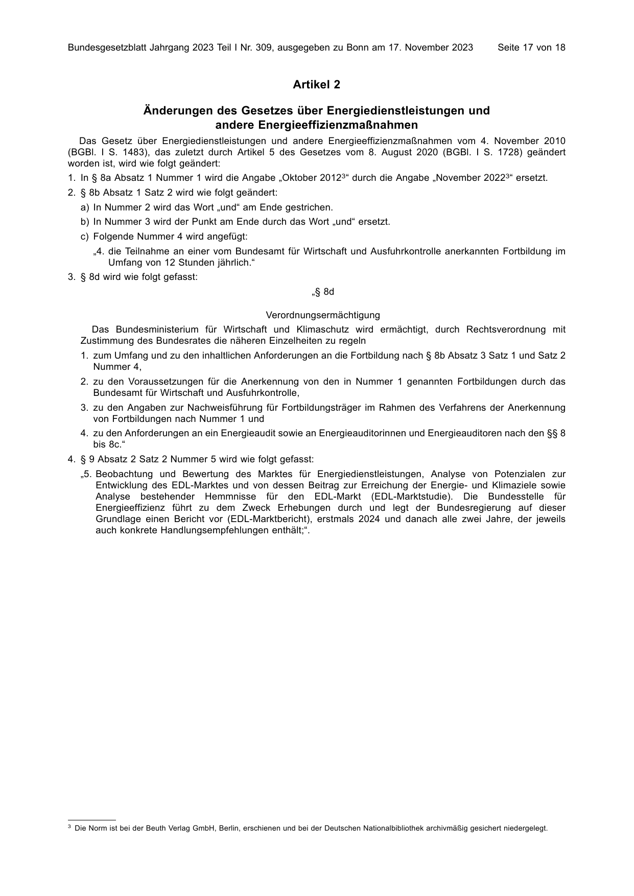 BGBl. 2023, Seite 17 — Originalseite als Abbildung