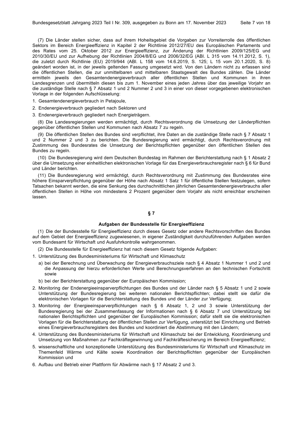 BGBl. 2023, Seite 7 — Originalseite als Abbildung